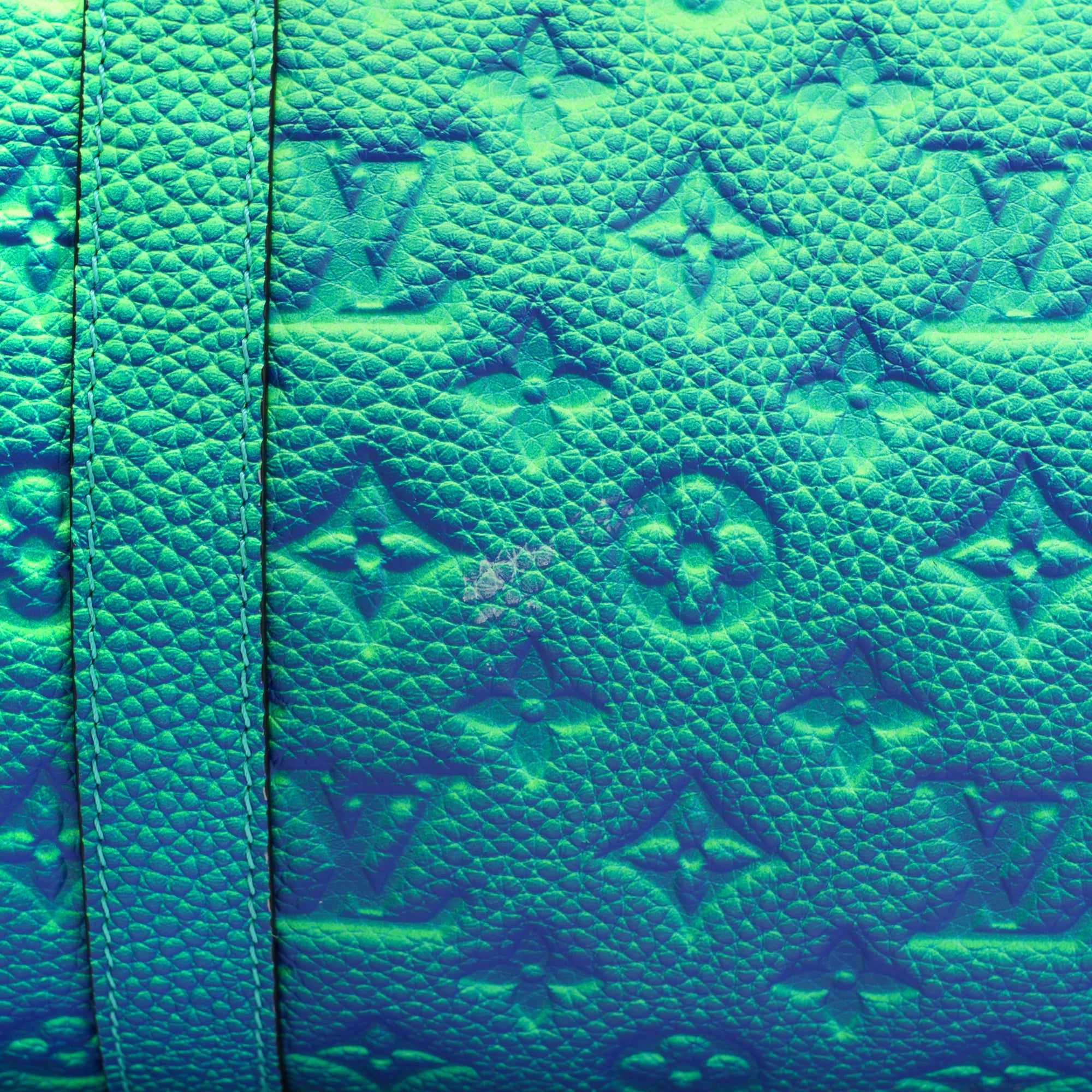 Virgil Abloh Blue & Green Monogram Illusion Leather PF Slender Wallet, 2022