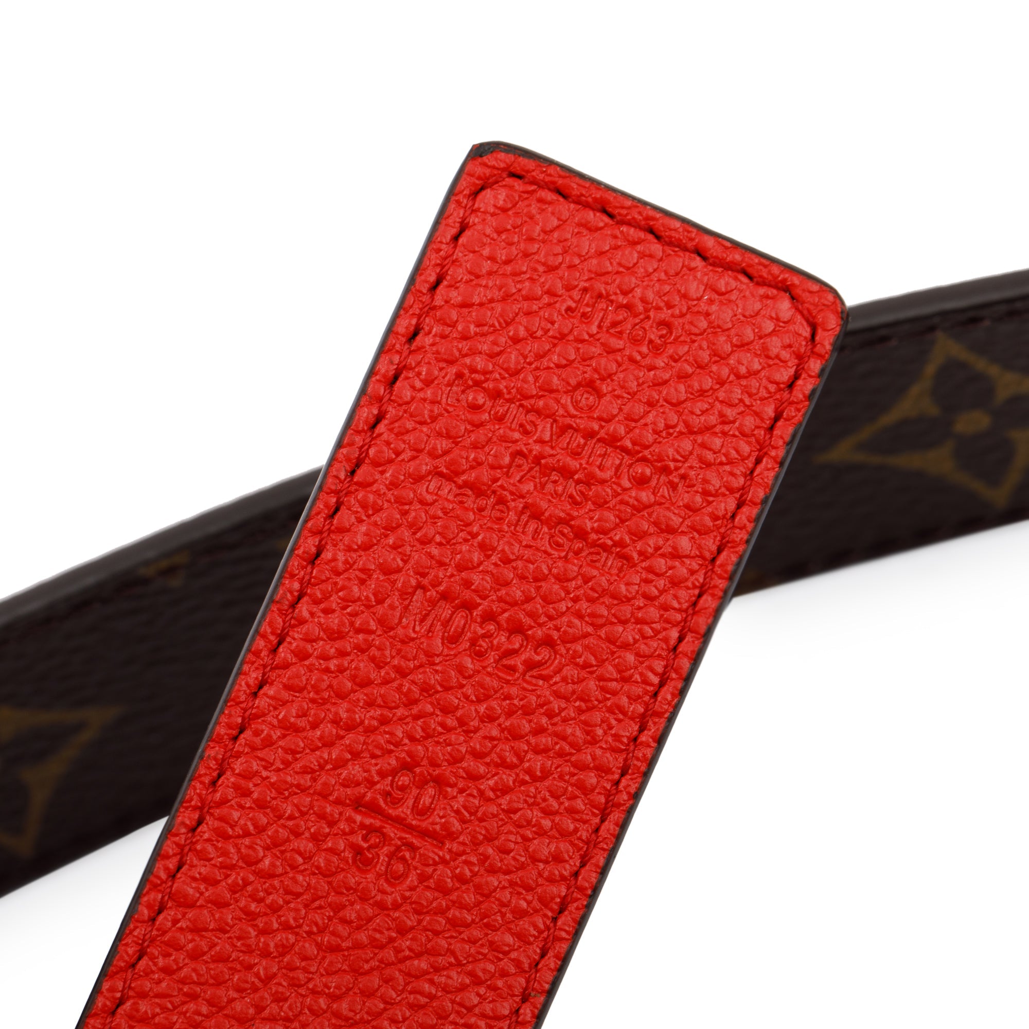 Louis Vuitton Plain Leather Logo Belts (M8370Y) in 2023