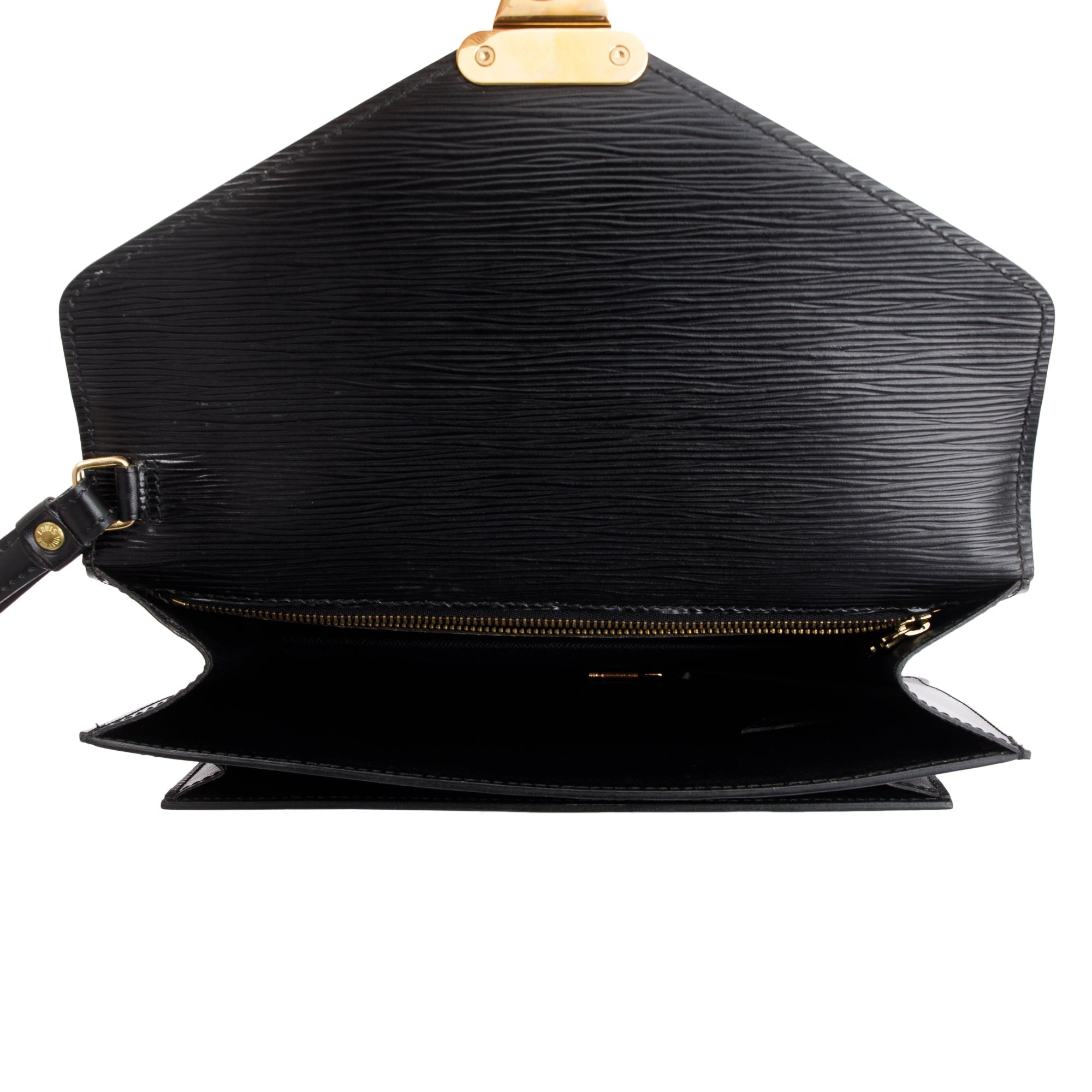 Louis Vuitton Black Epi Leather Sellier Dragonne Clutch Bag