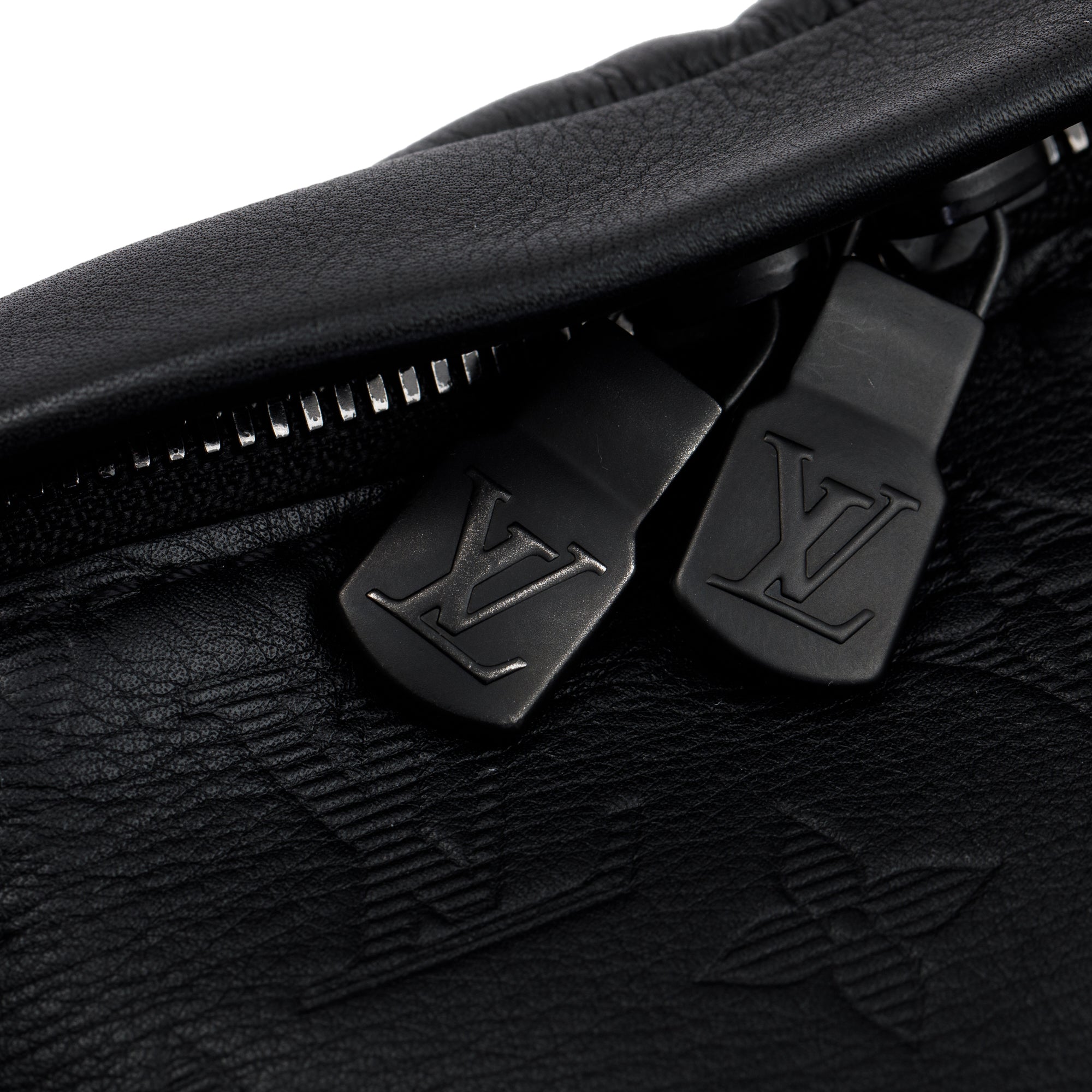 LOUIS VUITTON Calfskin Monogram Shadow Discovery Backpack Black