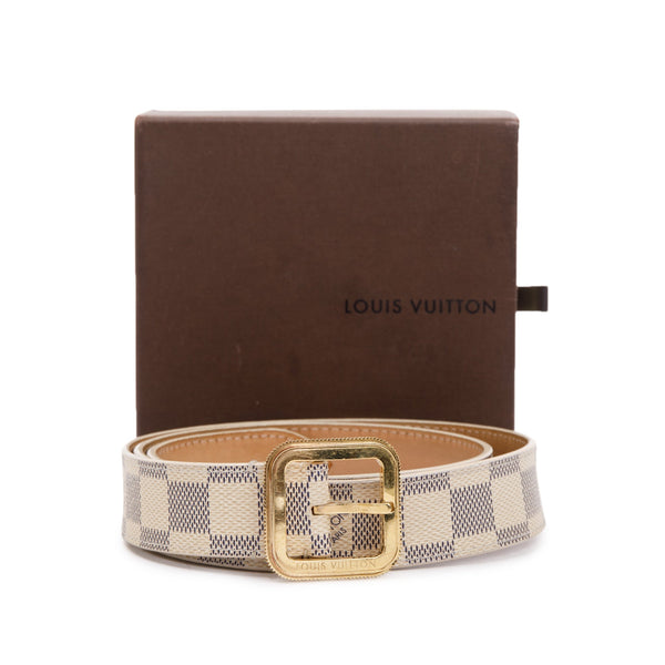 Louis Vuitton Damier Azur Canvas Tresor Belt Size 80CM Louis