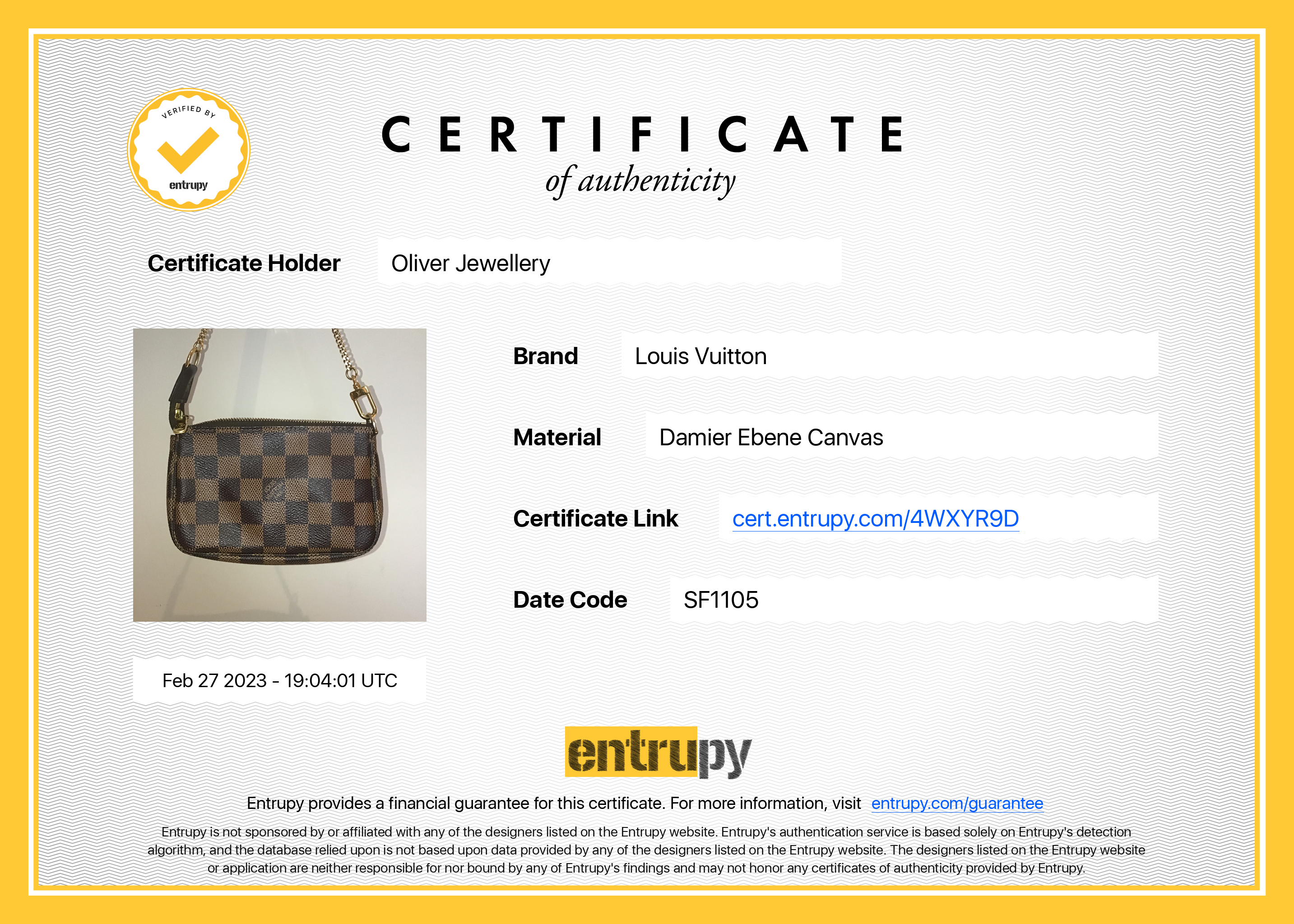 Handbags Louis Vuitton LV Lined Zip Pochette Damier