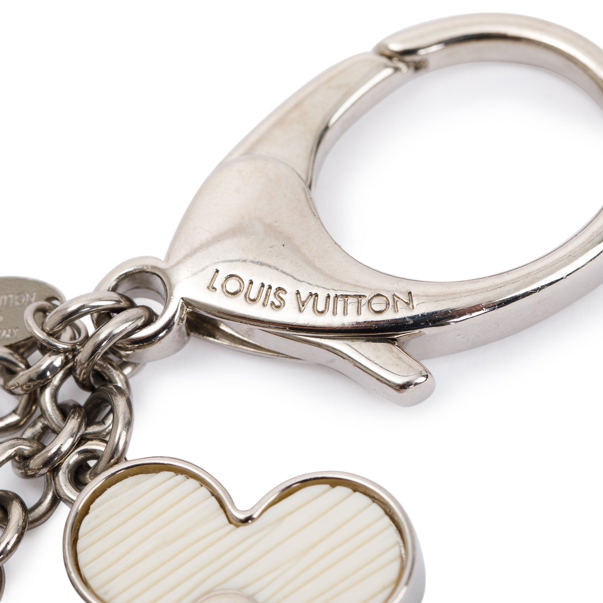 Louis Vuitton M65085 Key Chain holder Bag Charm White Silver