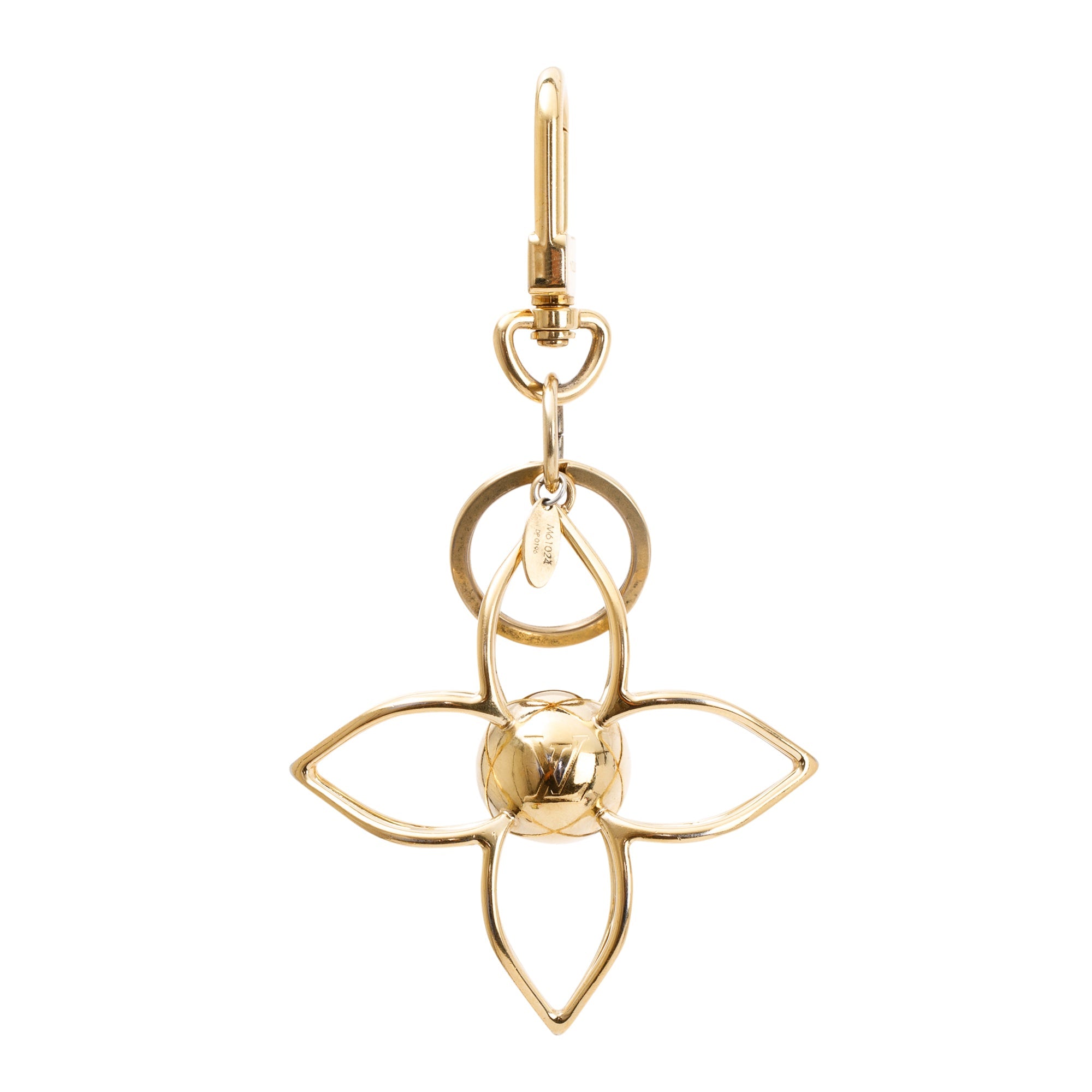 Louis Vuitton Gold Tone Metal LV Sphere Key Holder & Bag Charm
