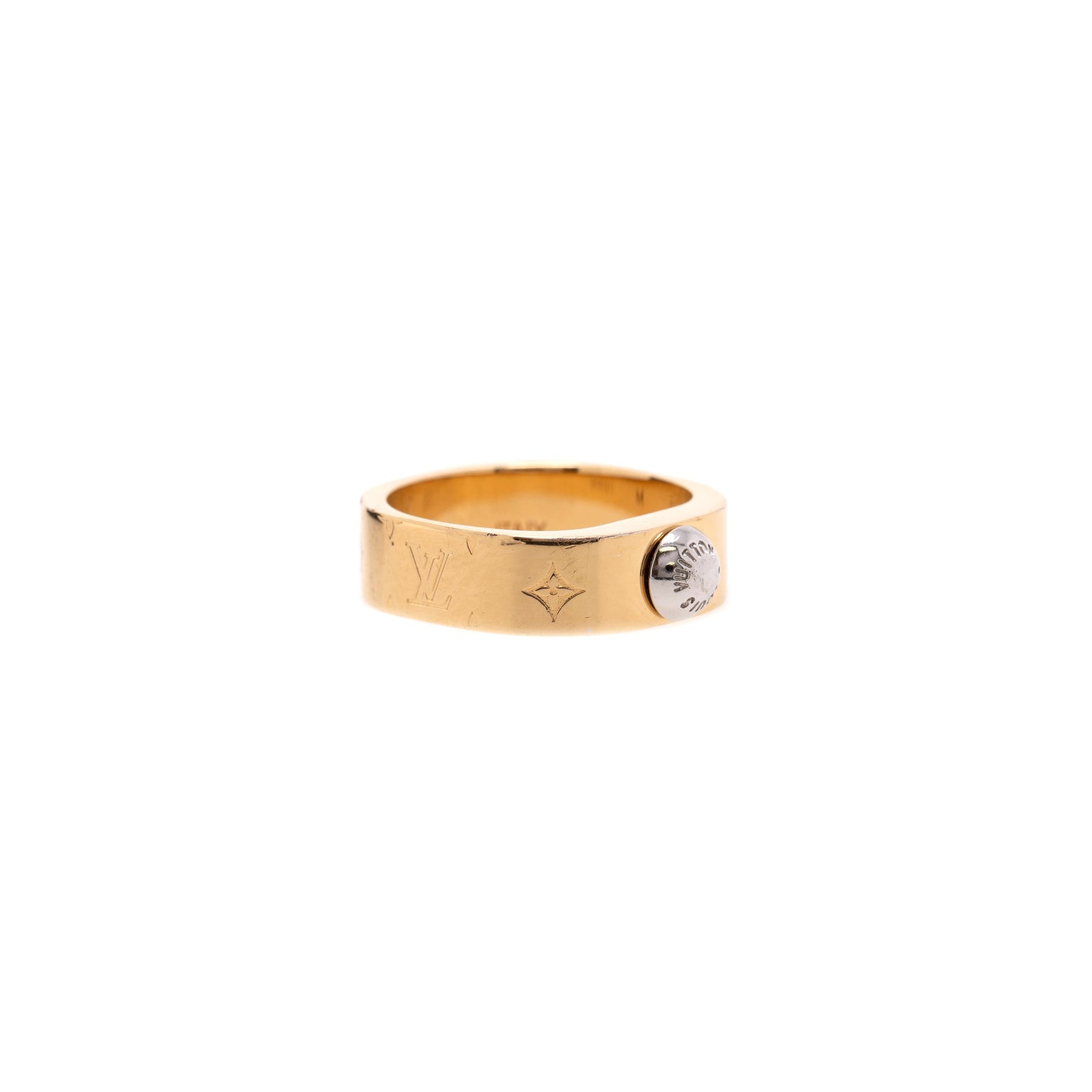 Shop Louis Vuitton Monogram Infini Nanogram ring (M00210, M00213