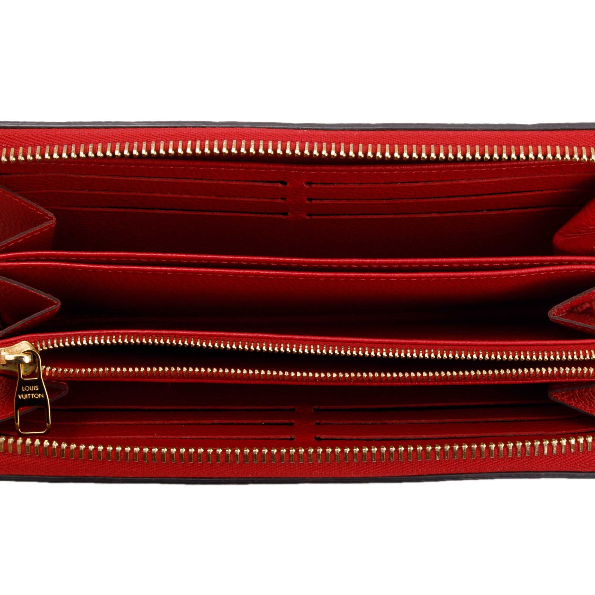 Louis Vuitton Red Monogram Empreinte Leather Zippy Wallet w/ Box – Oliver  Jewellery