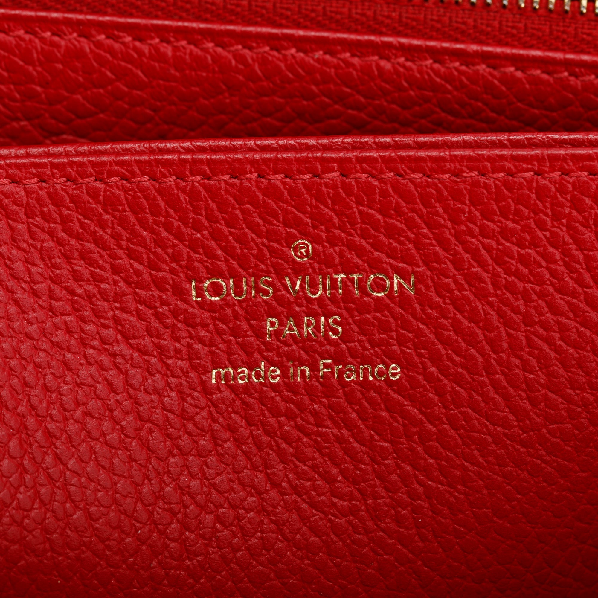 Louis Vuitton Red Monogram Empreinte Leather Zippy Wallet Louis Vuitton