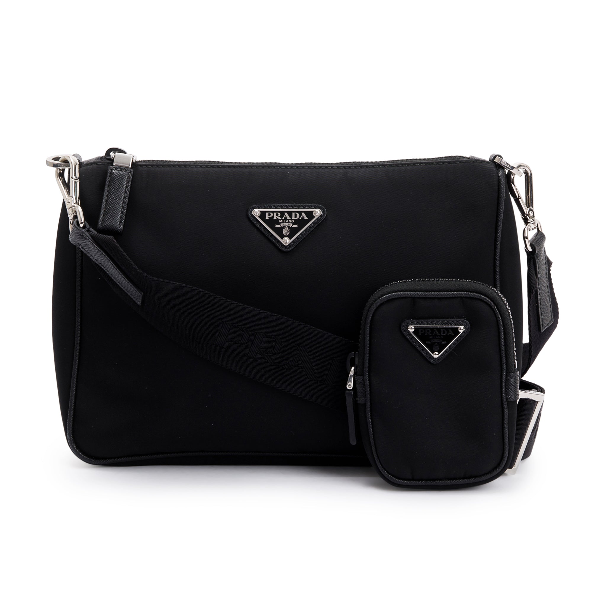 Prada Black Re Edition 2000 Nylon Messenger Bag