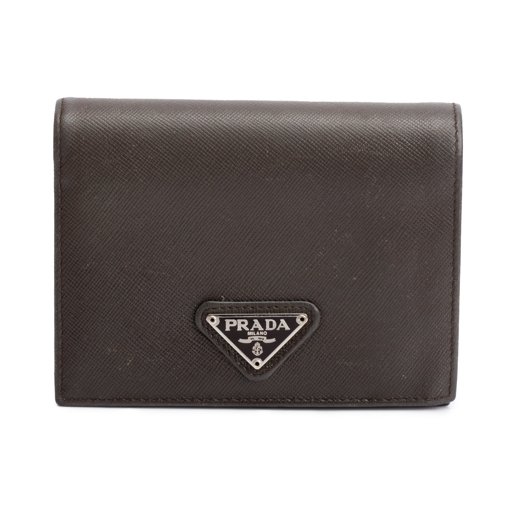 Leather wallet prada best sale