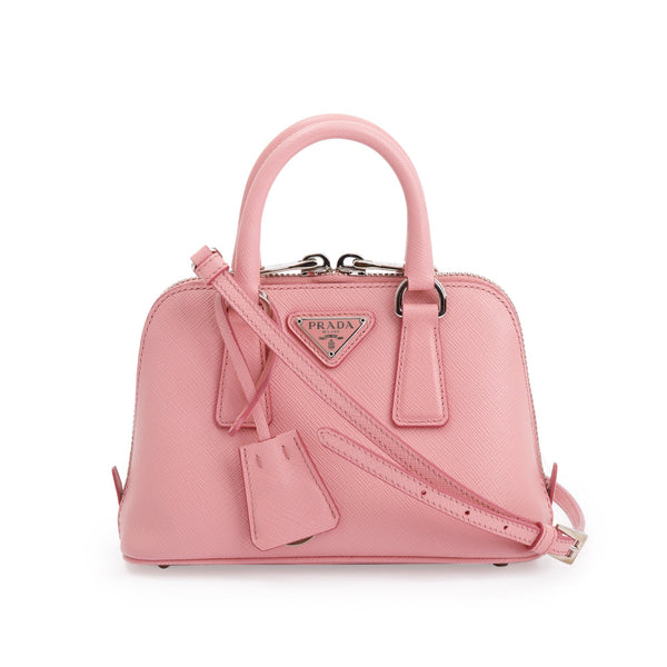 Prada Pink Saffiano Lux Mini Promenade Tote w/ Strap & Authenticity Card