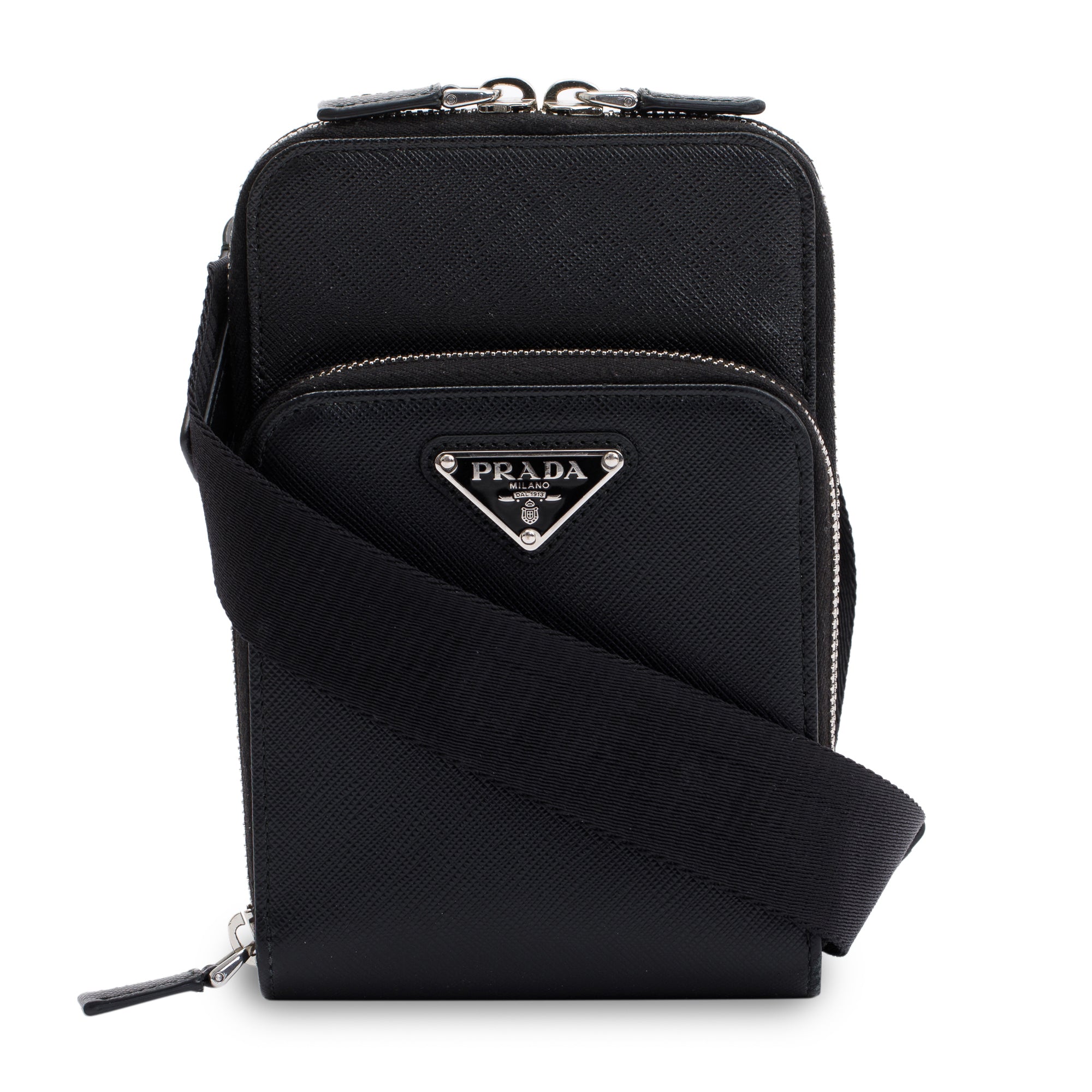 Prada Saffiano Leather Smartphone Case Crossbody Bag