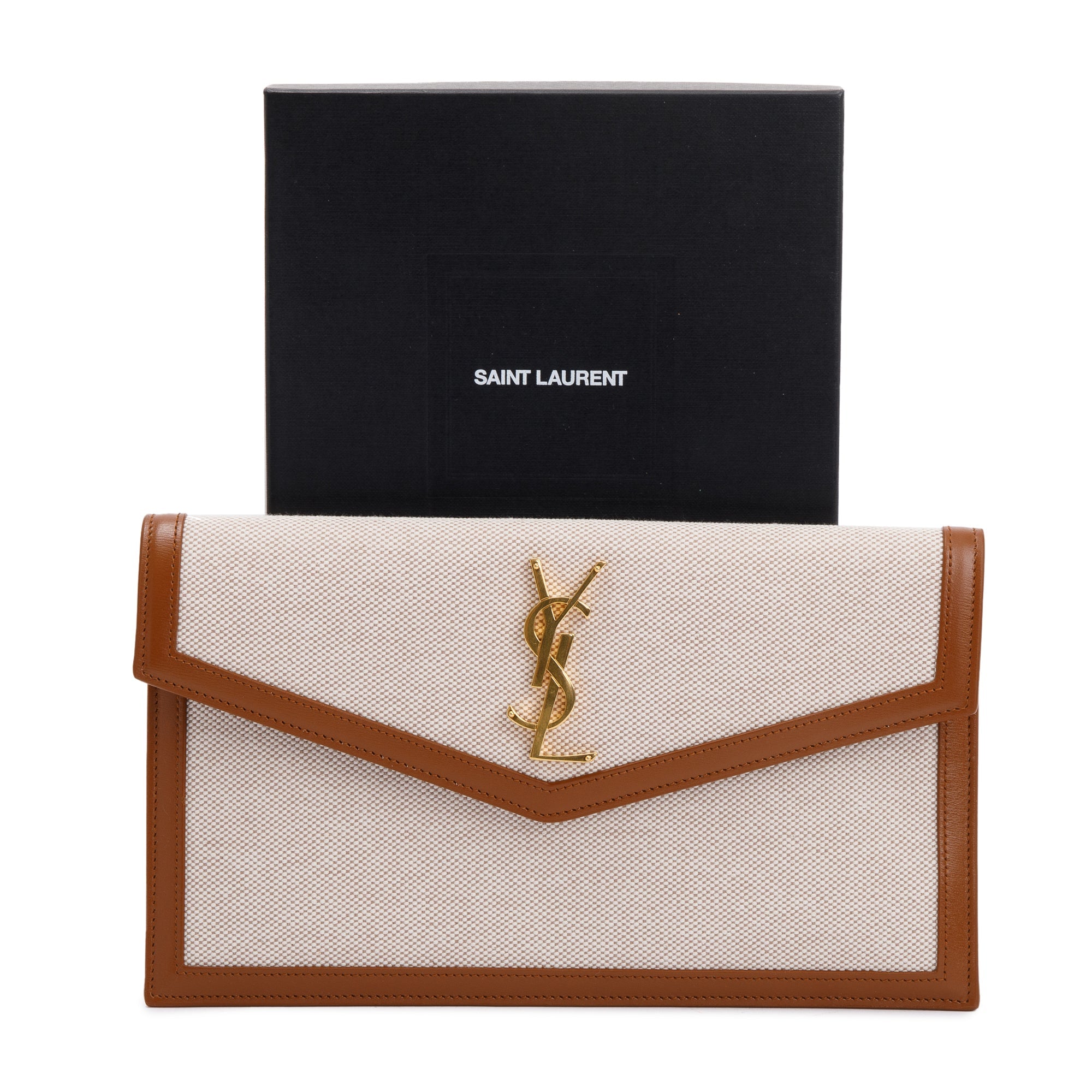 Ysl uptown pouch online beige