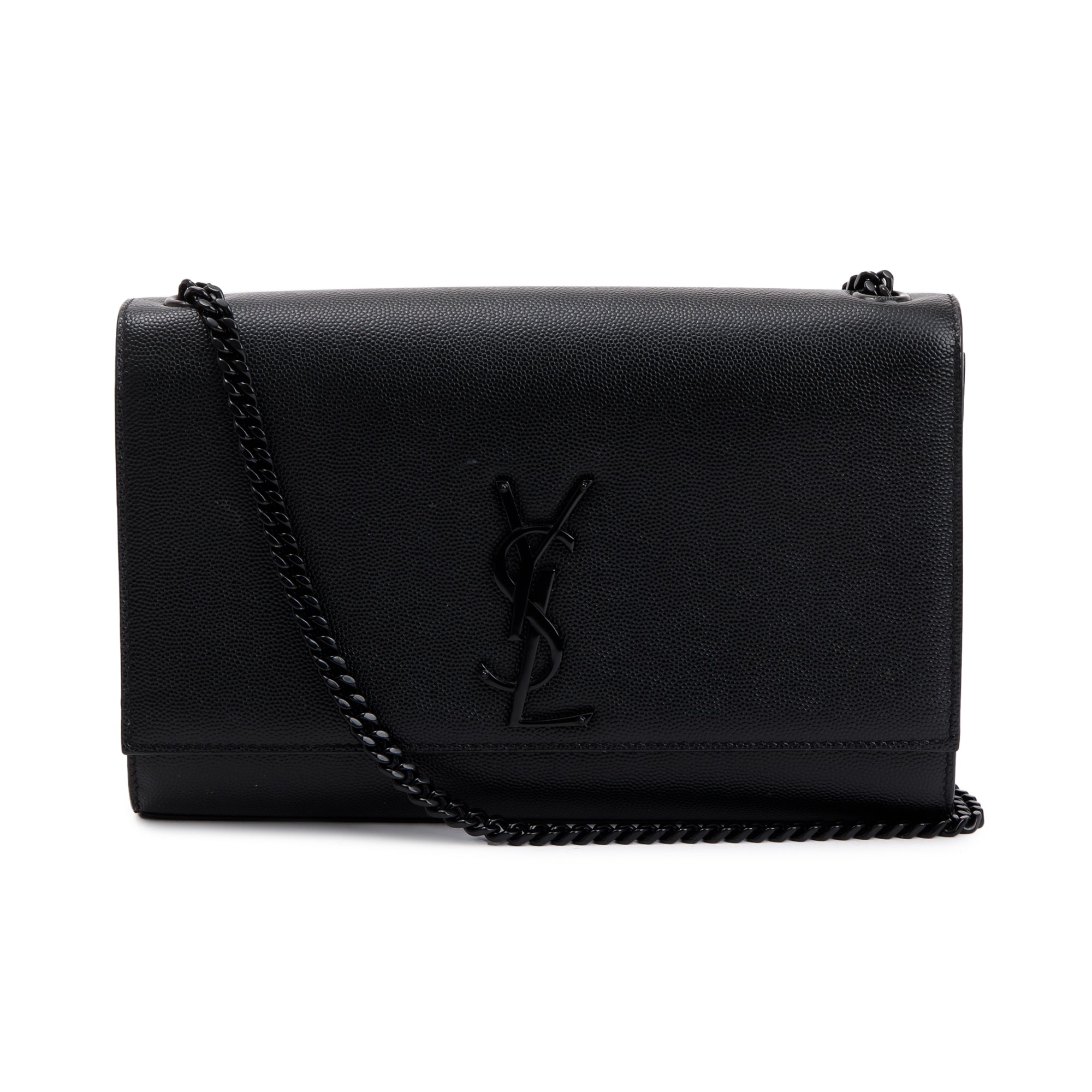 Saint Laurent Black Grained De Poudre Leather Medium Kate Bag – Oliver ...