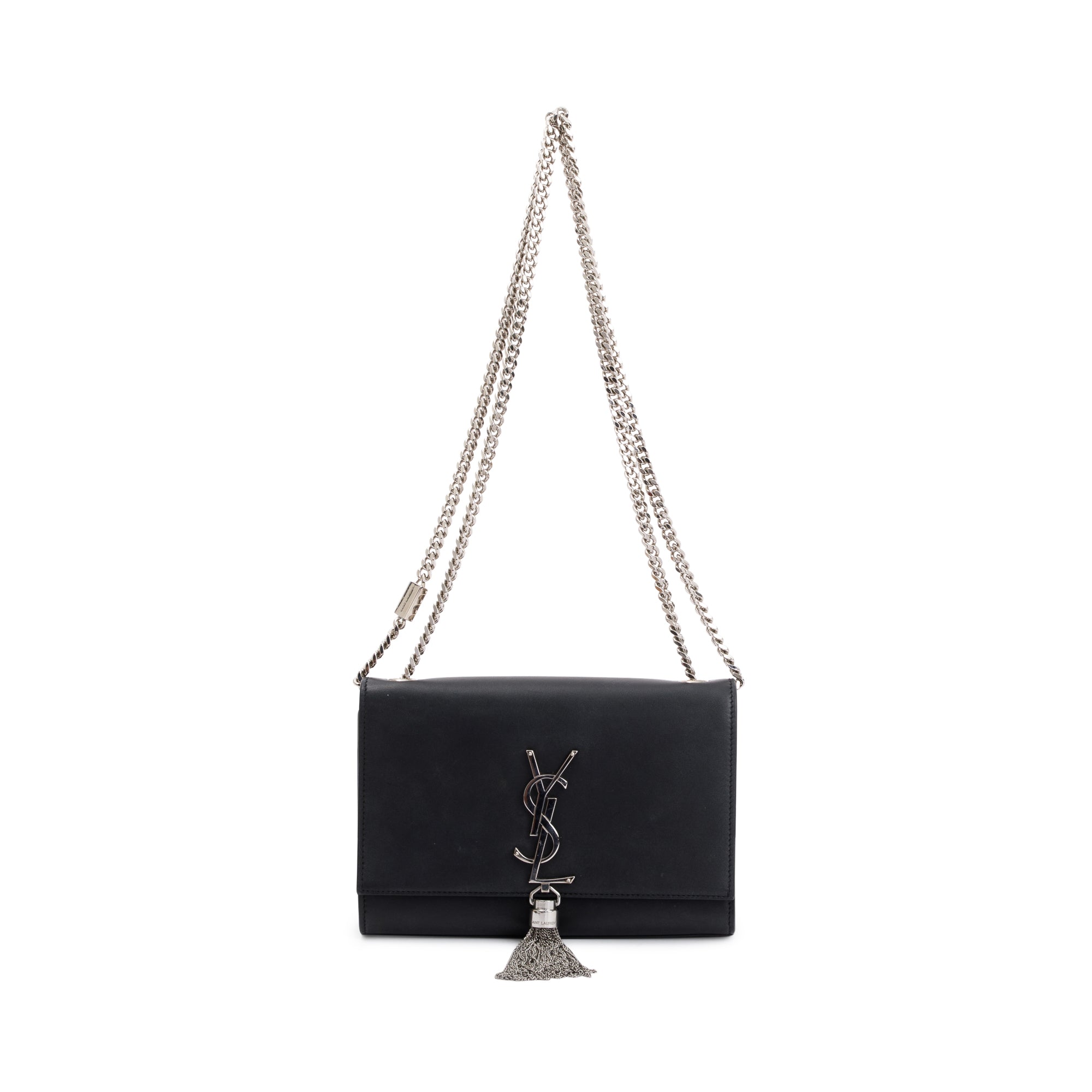 Saint Laurent Black Smooth Calfskin Leather Small Classic Monogram Kat ...