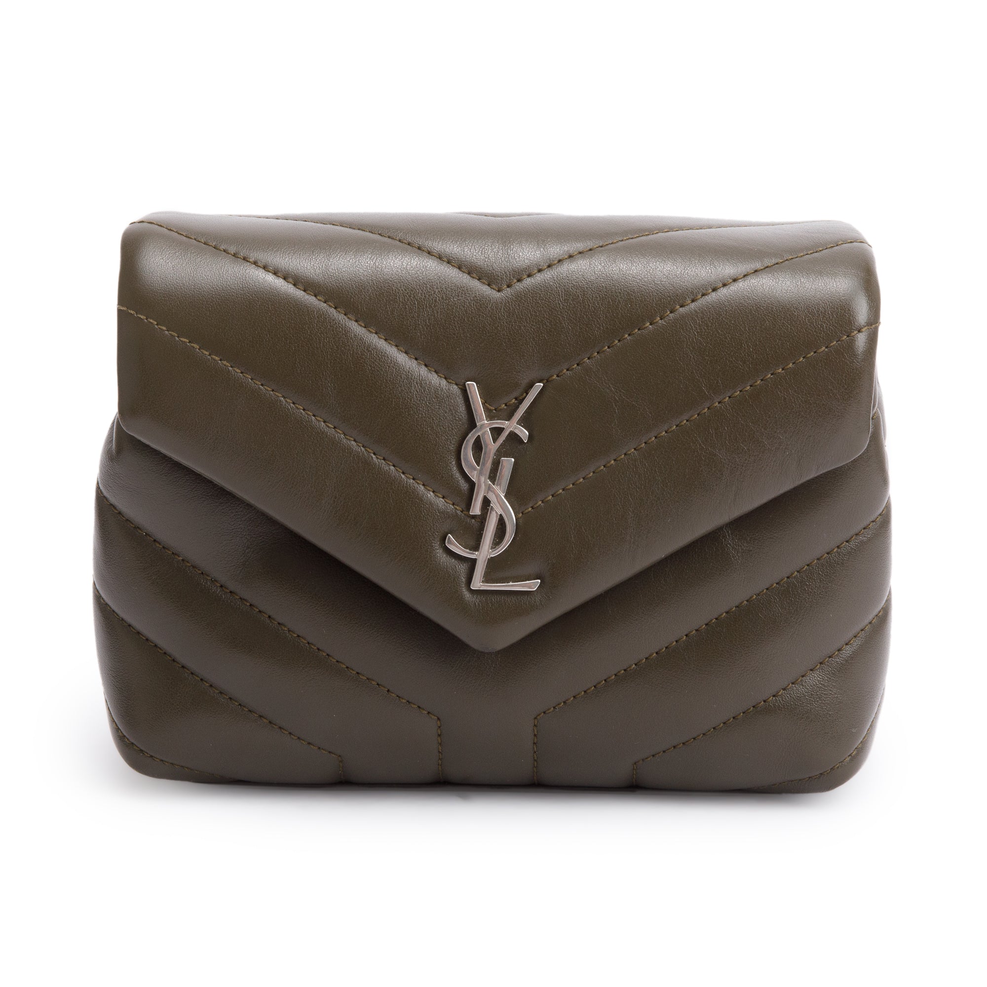 Saint Laurent Green Monogram Matelasse Toy Loulou Crossbody Bag Oliver Jewellery