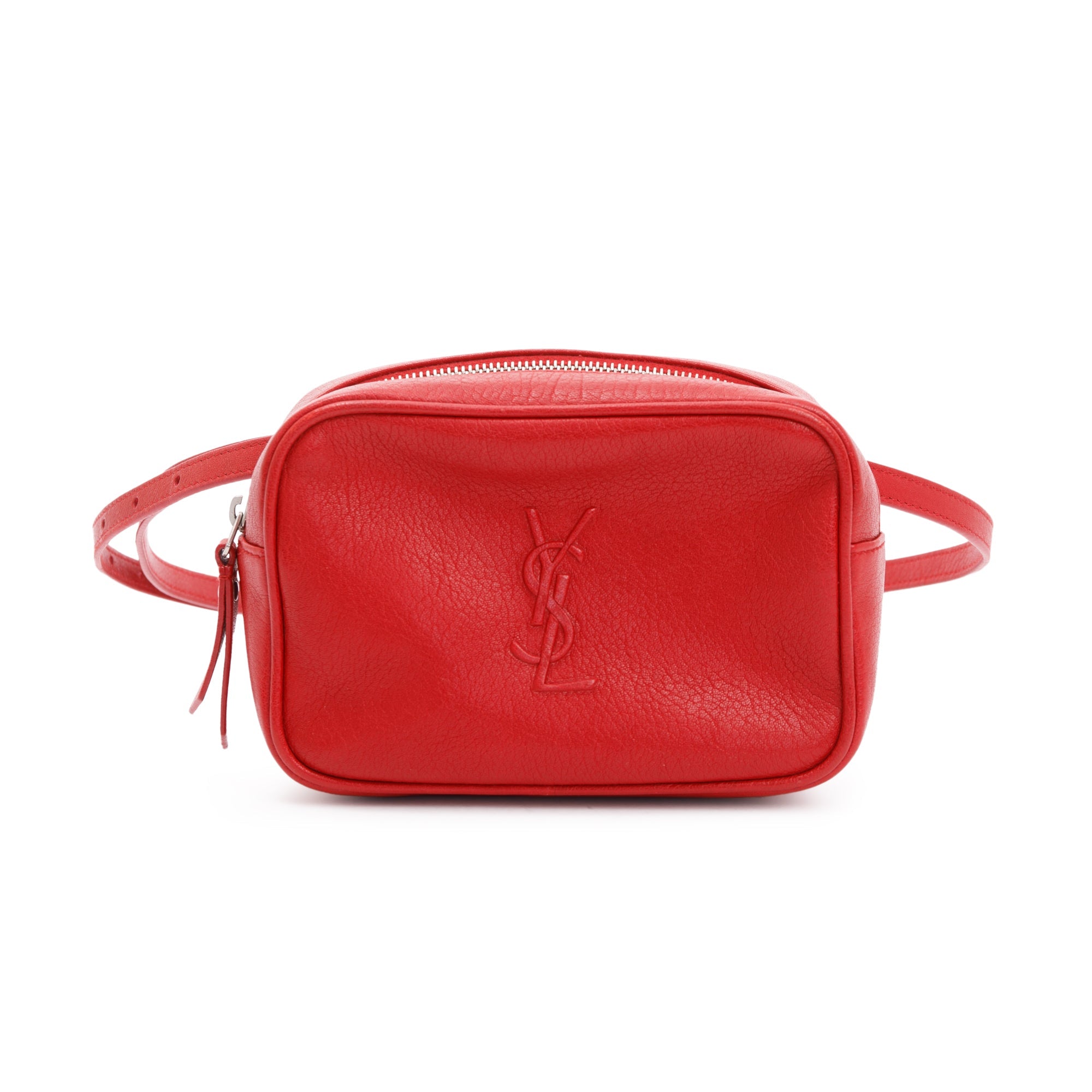 Saint Laurent Red Leather Lou Belt Bag