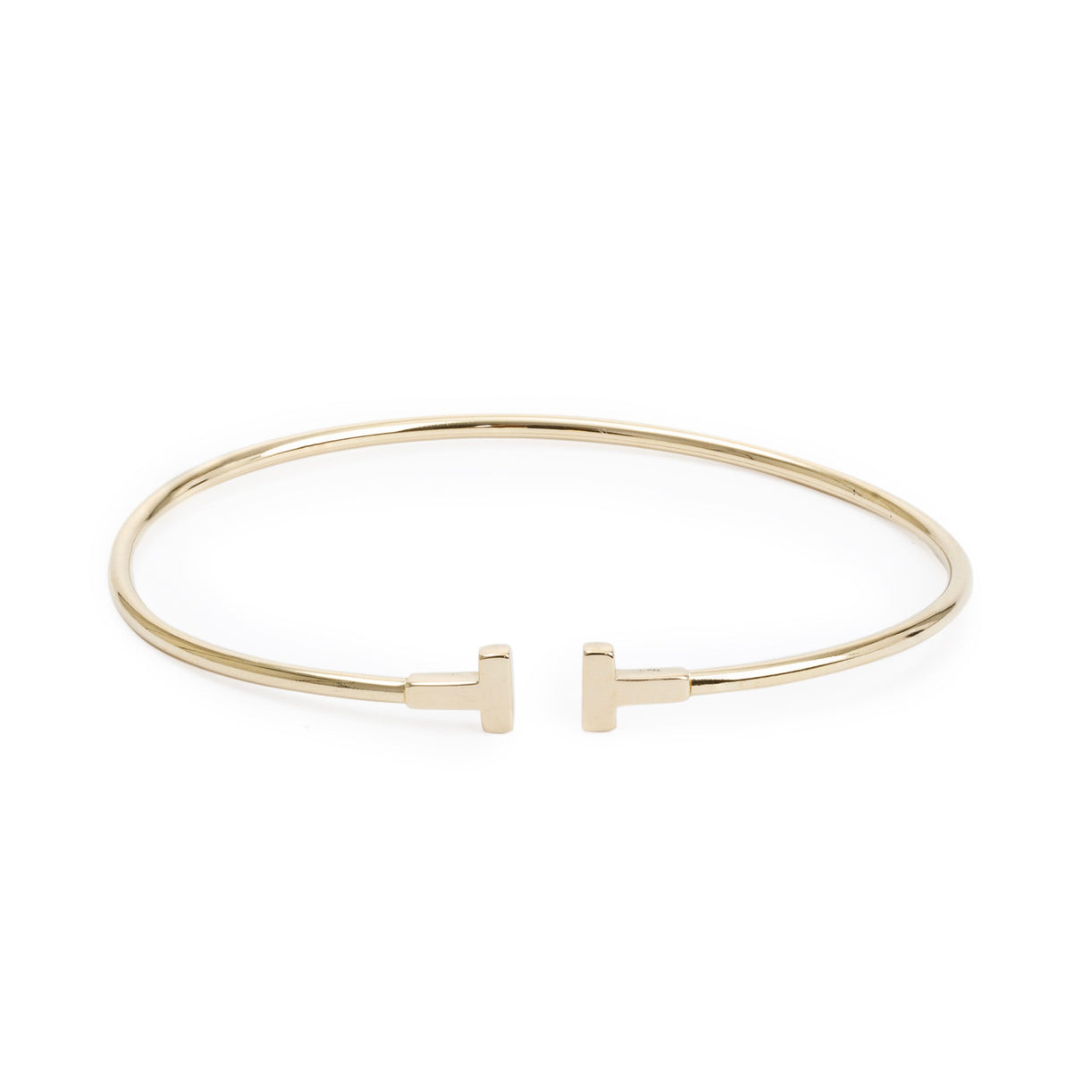 Tiffany & Co. 18k Yellow Gold Narrow T Wire Bracelet w/ Box – Oliver ...