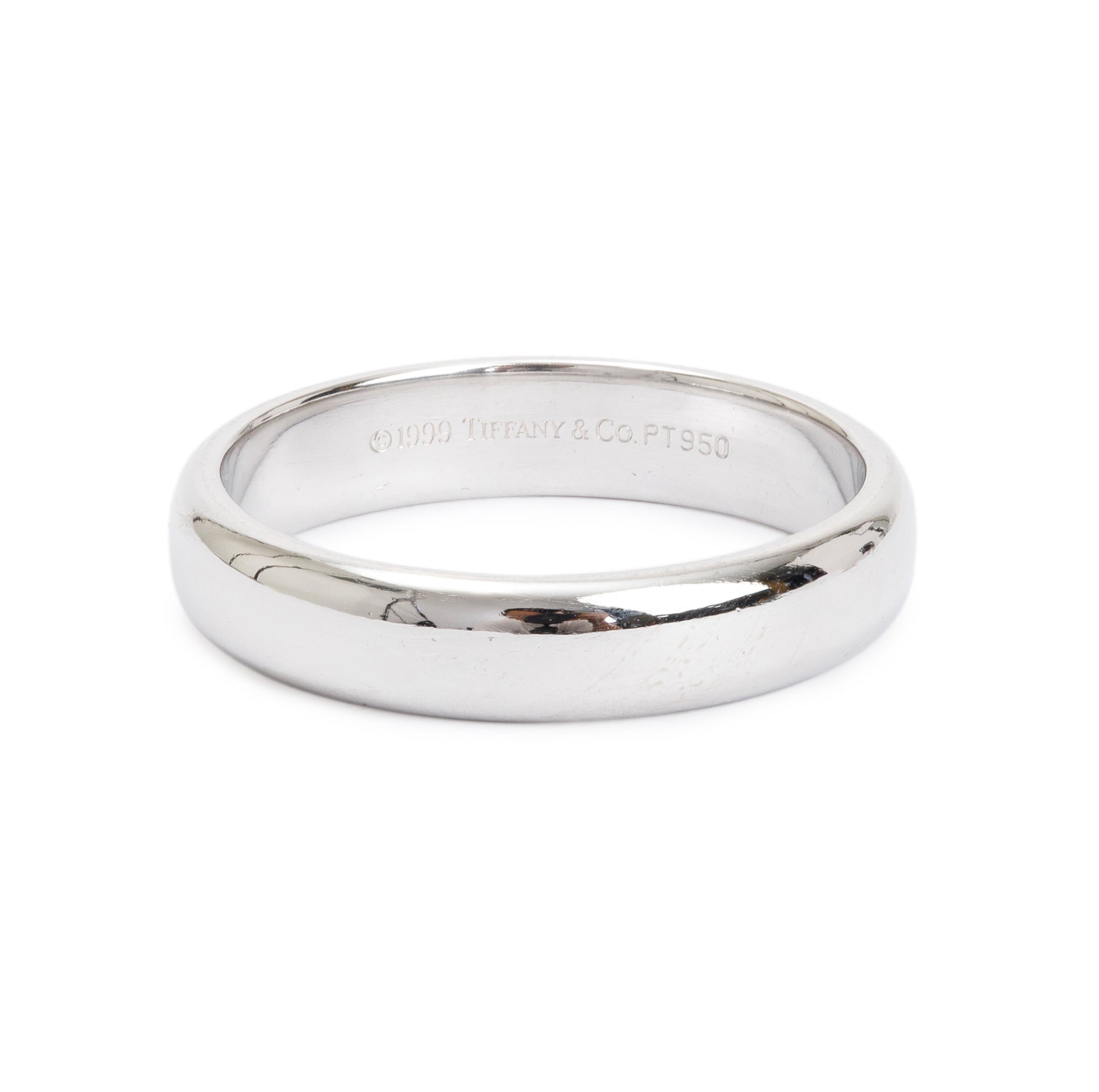 Tiffany & Co. Platinum 4.5MM Wedding Band Ring, Size 9 – Oliver Jewellery