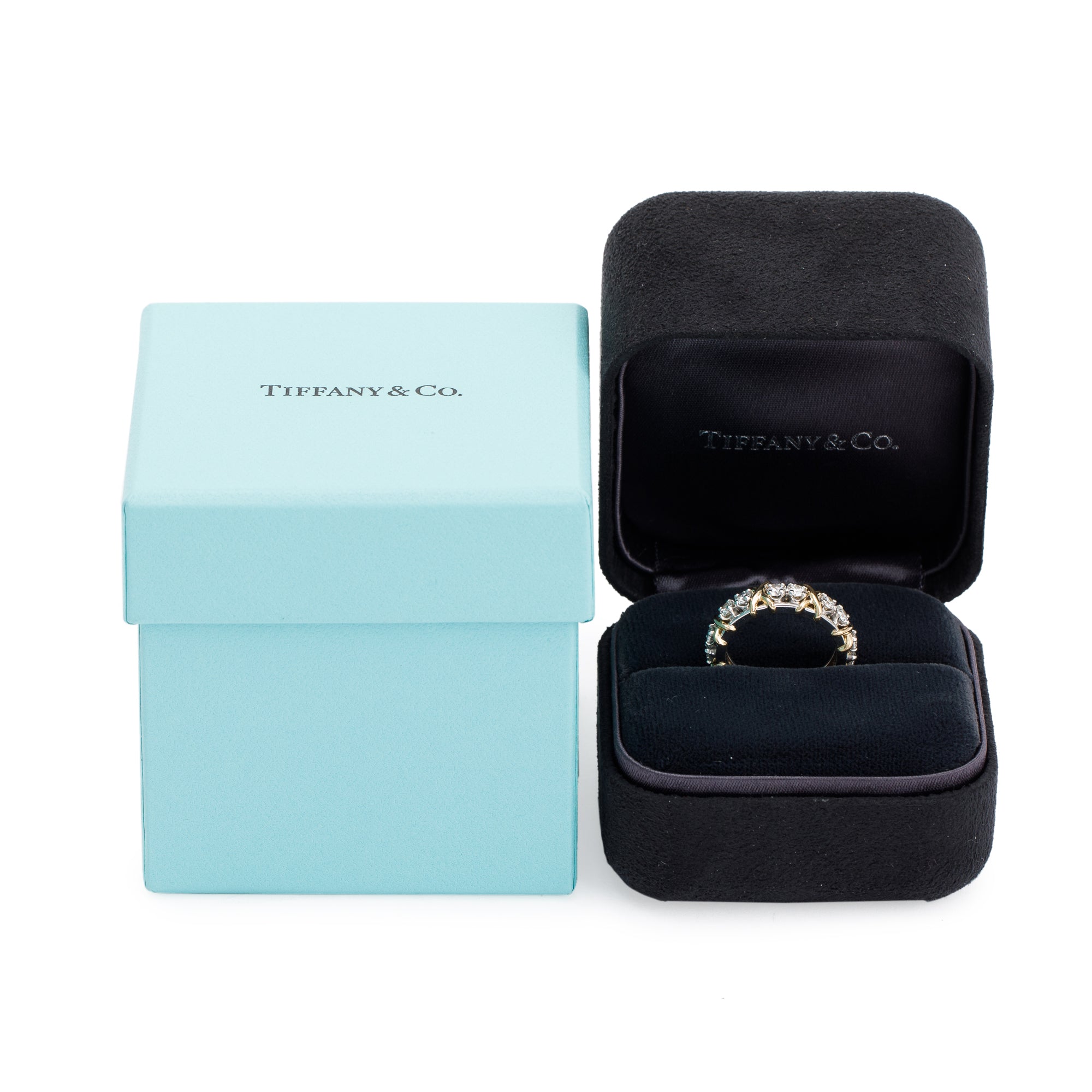 Tiffany & Co. Schlumberger Platinum & 18k Yellow Gold Sixteen Stone Di ...