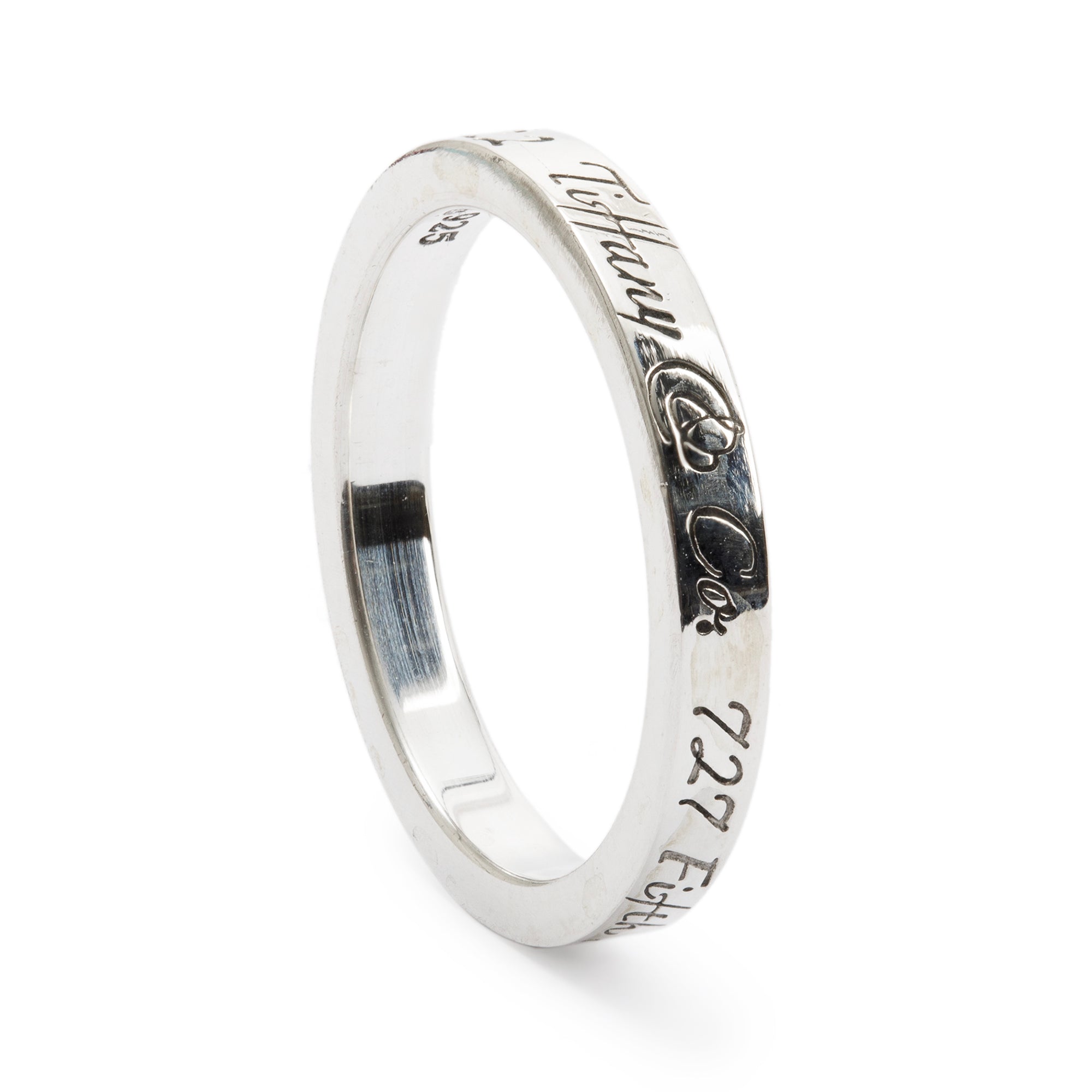 Tiffany & Co. Sterling Silver Fifth Ave Narrow Notes Band Ring – Oliver ...