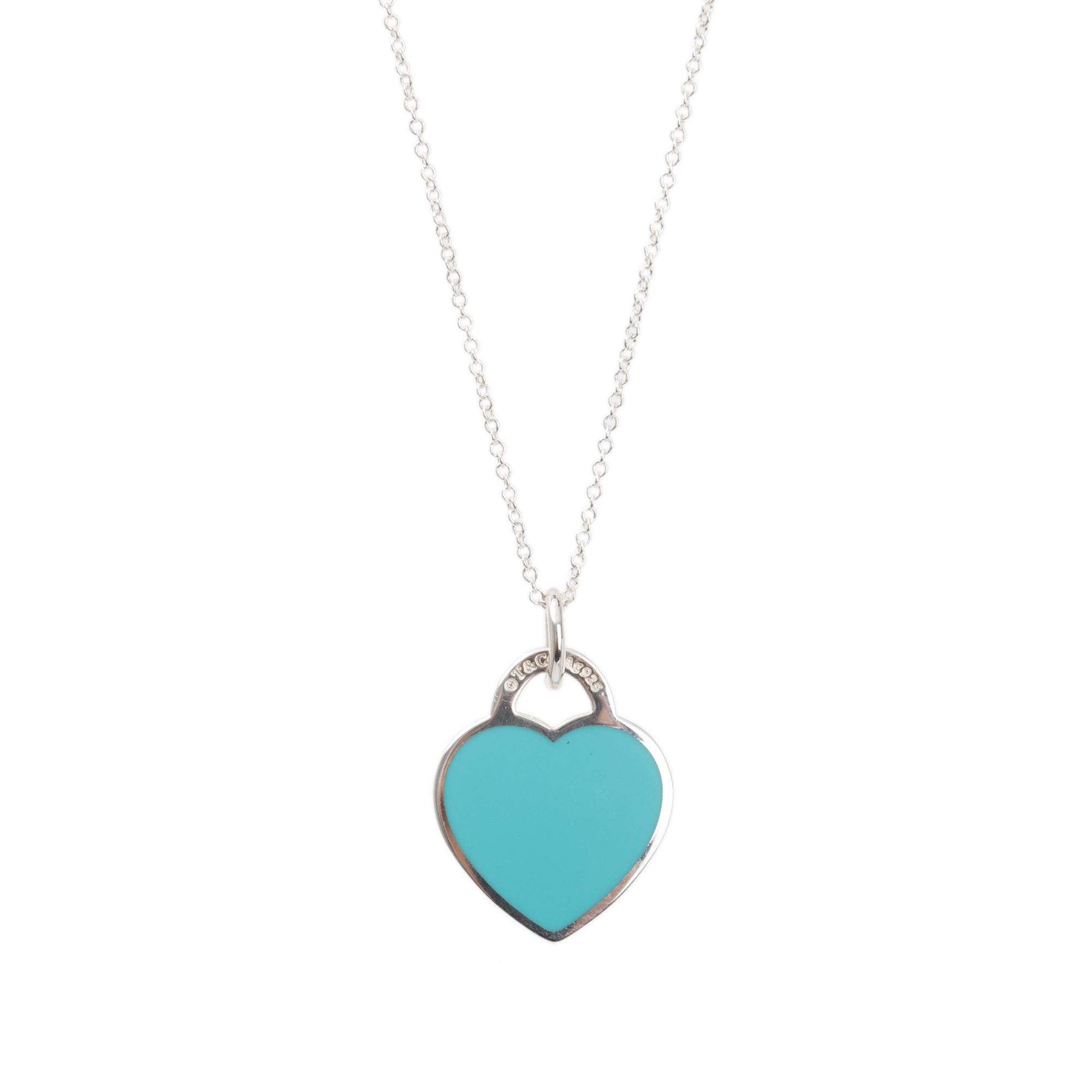 Diamond and Turquoise Heart Necklace- 