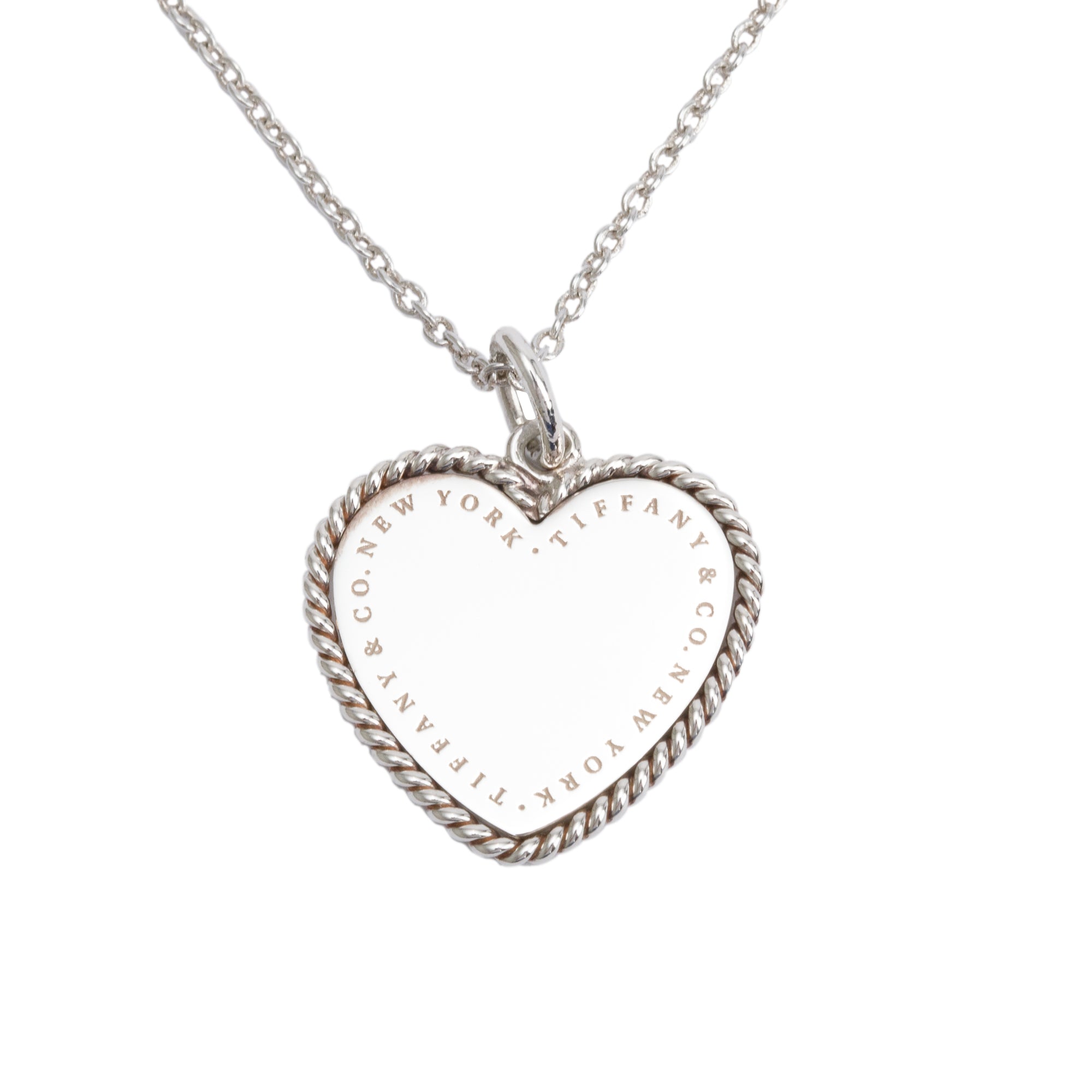 Tiffany & Co. Sterling Silver Twist Heart Charm Necklace – Oliver Jewellery