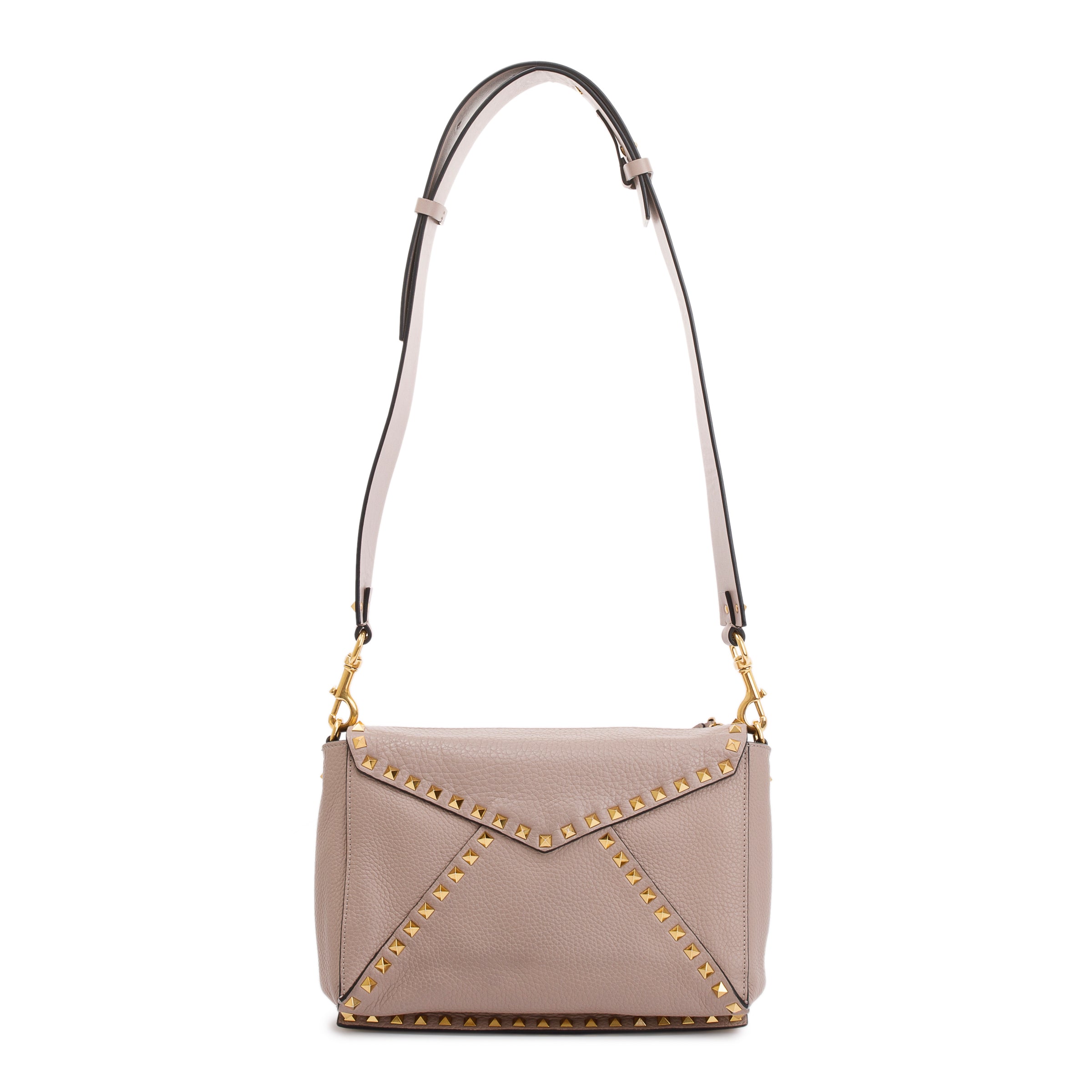 Valentino Pink Grained Calfskin Medium Rockstud Hype Shoulder Bag