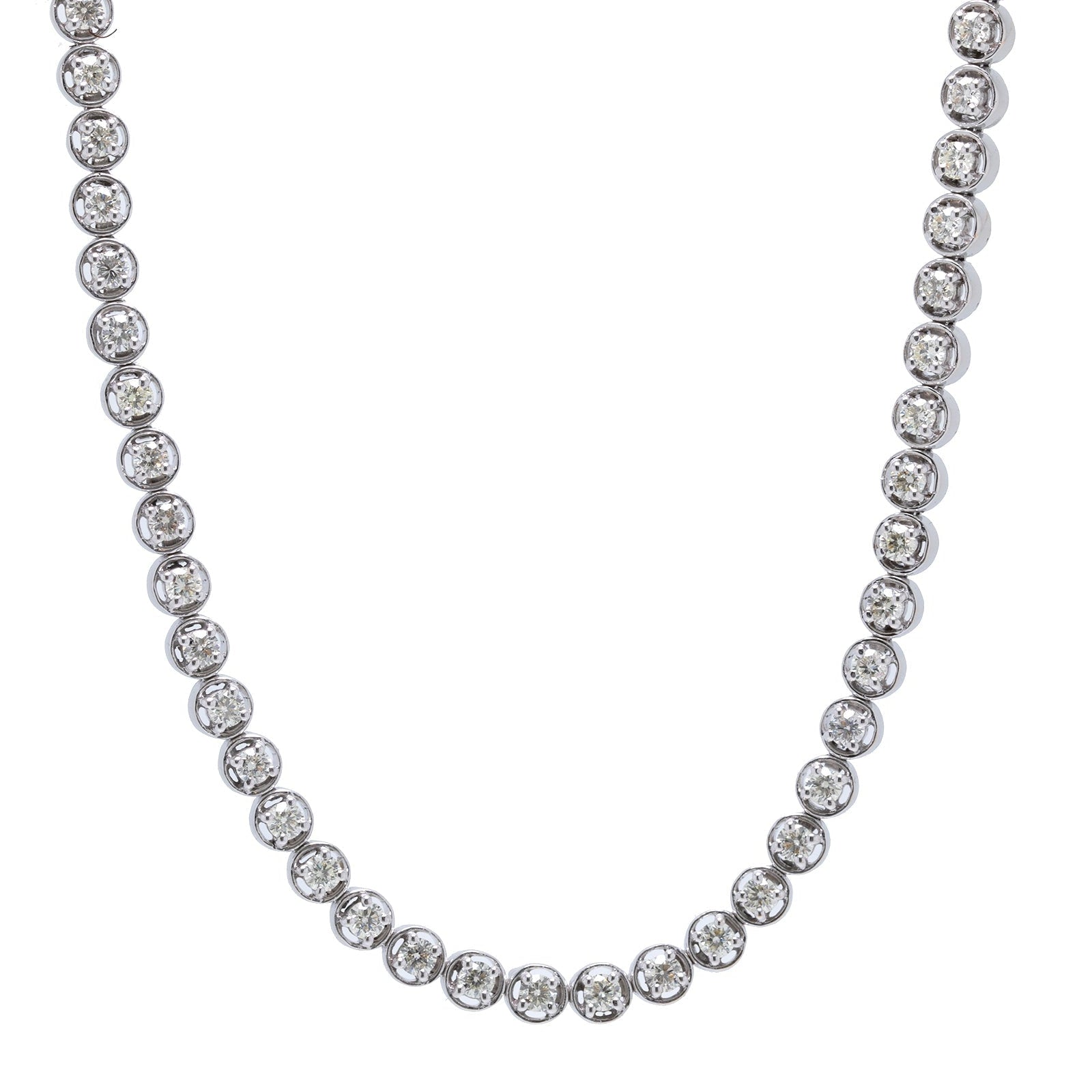 18k White Gold Diamond Tennis Necklace – Oliver Jewellery