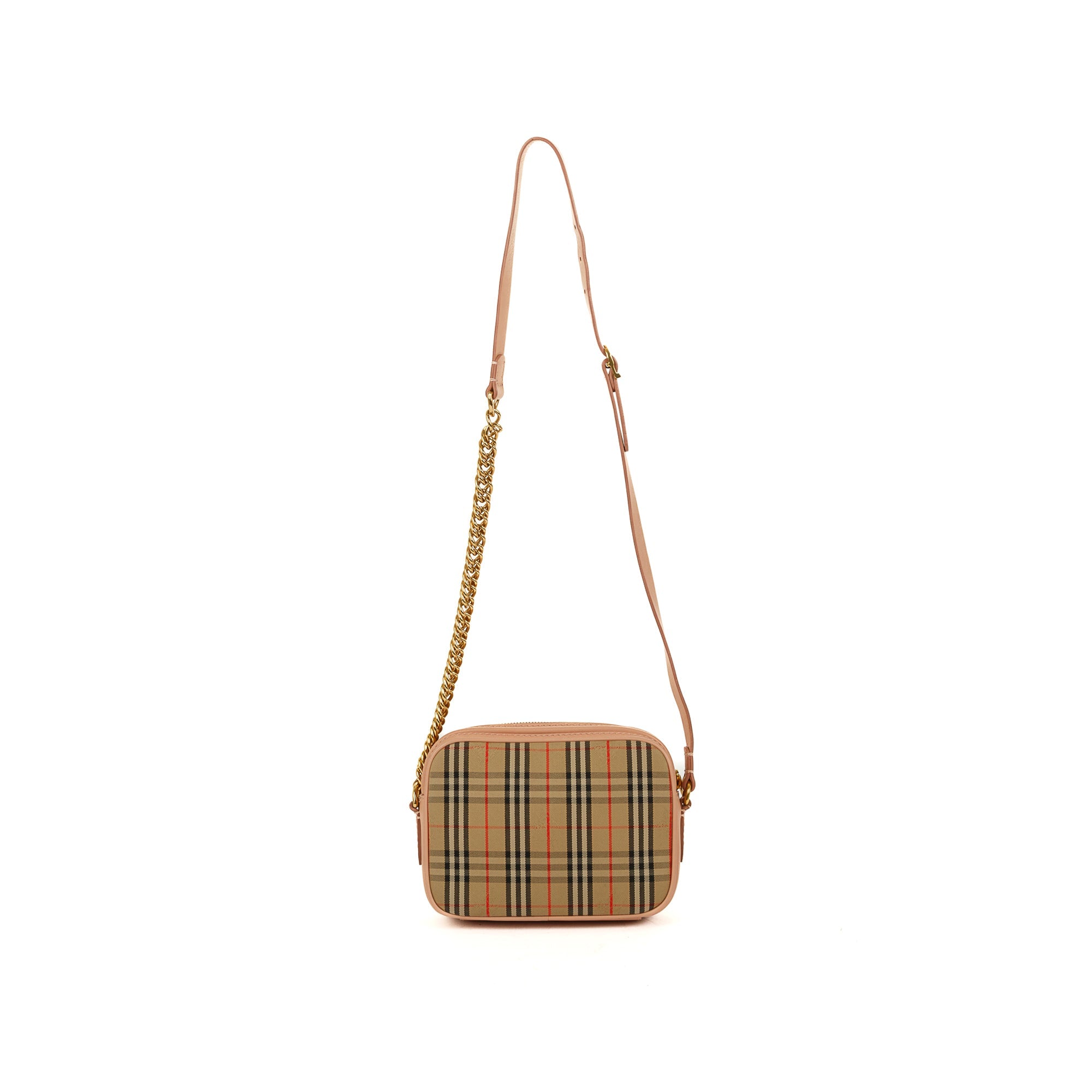 Vintage check link on sale crossbody camera bag