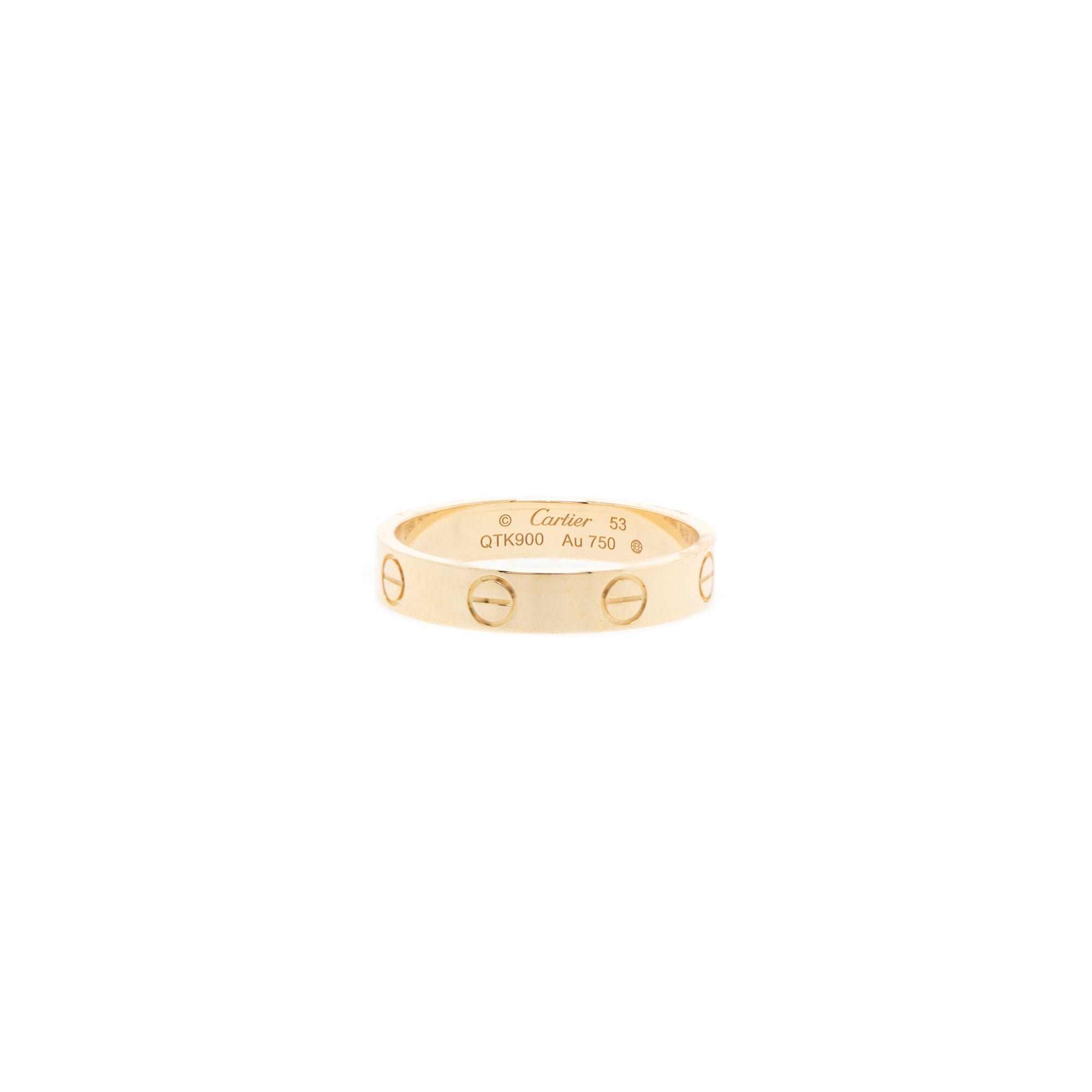 Cartier 18k Yellow Gold 3.6 mm Love Wedding Band Ring w/ Box, Receipt ...