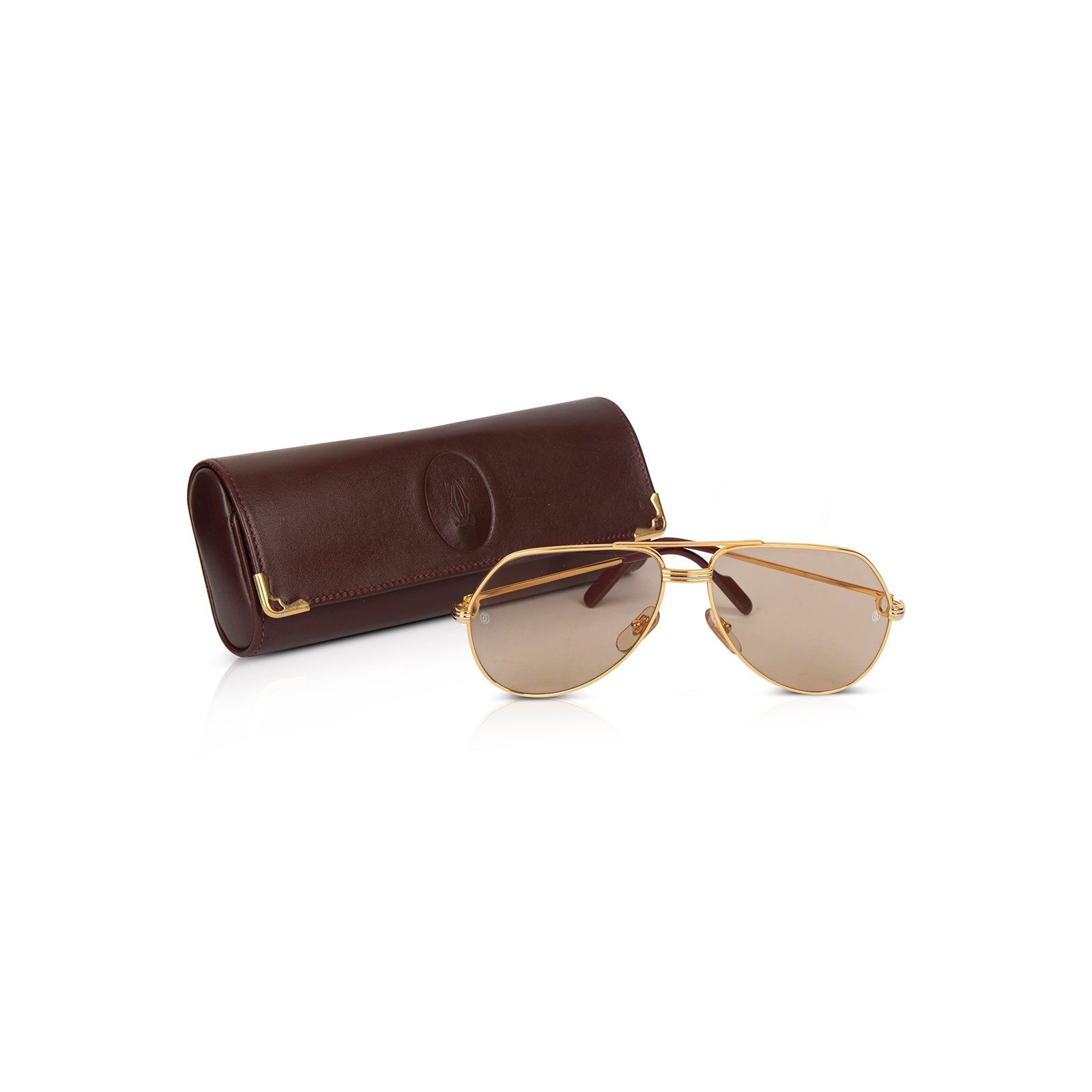 Cartier Vendome Louis Aviator Sunglasses w Case