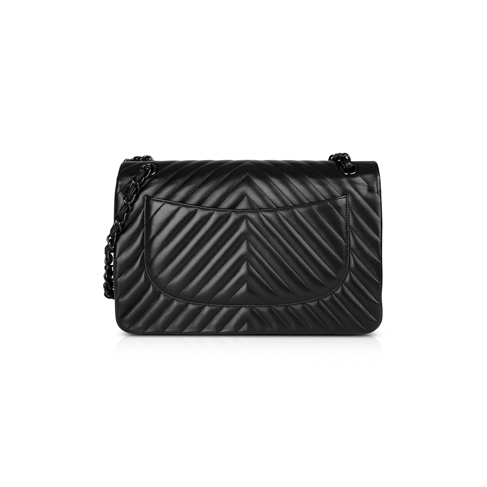 Chanel so black chevron 2024 jumbo double flap bag