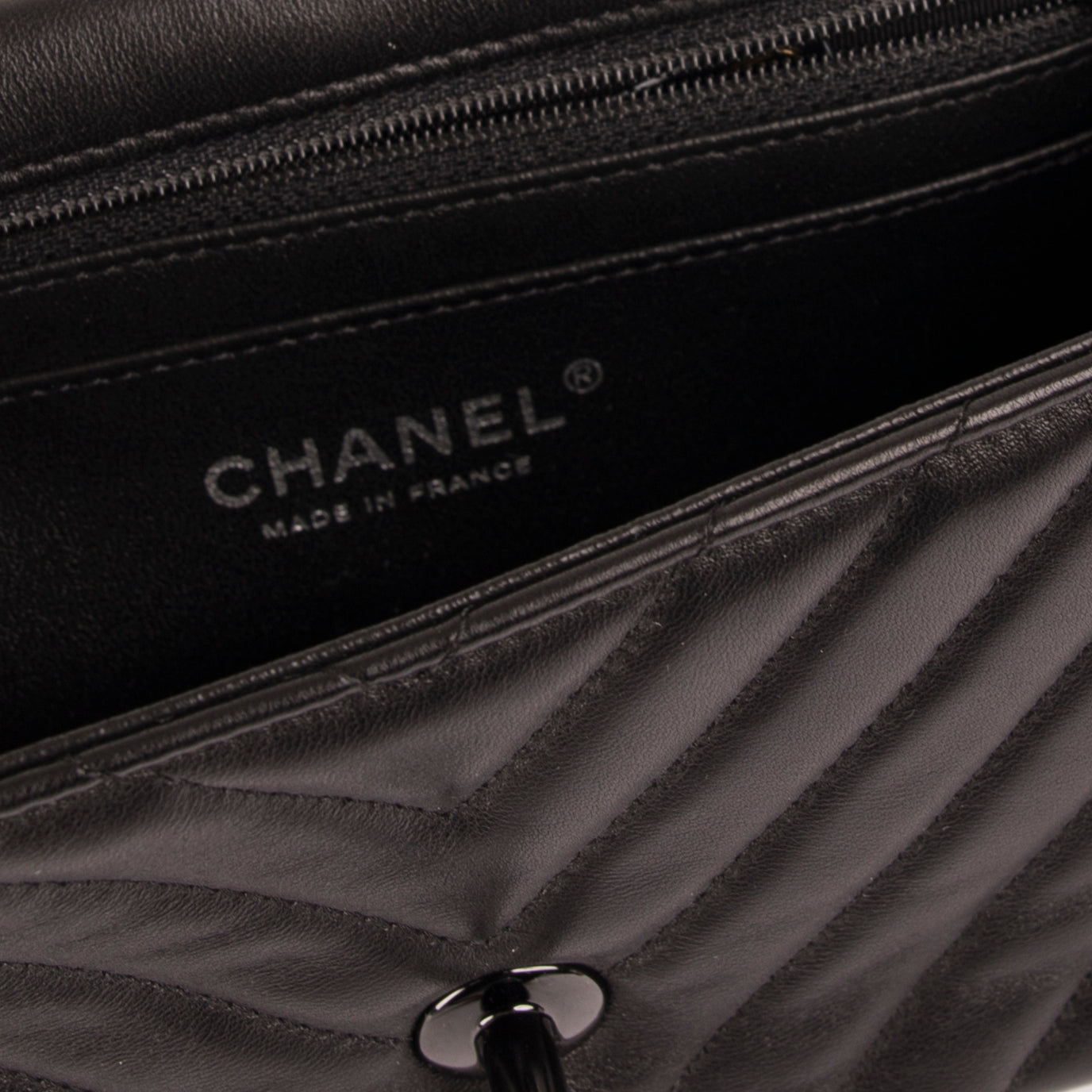 Chanel Mini Square Flap Back Chevron So Black  Luxury Shopping
