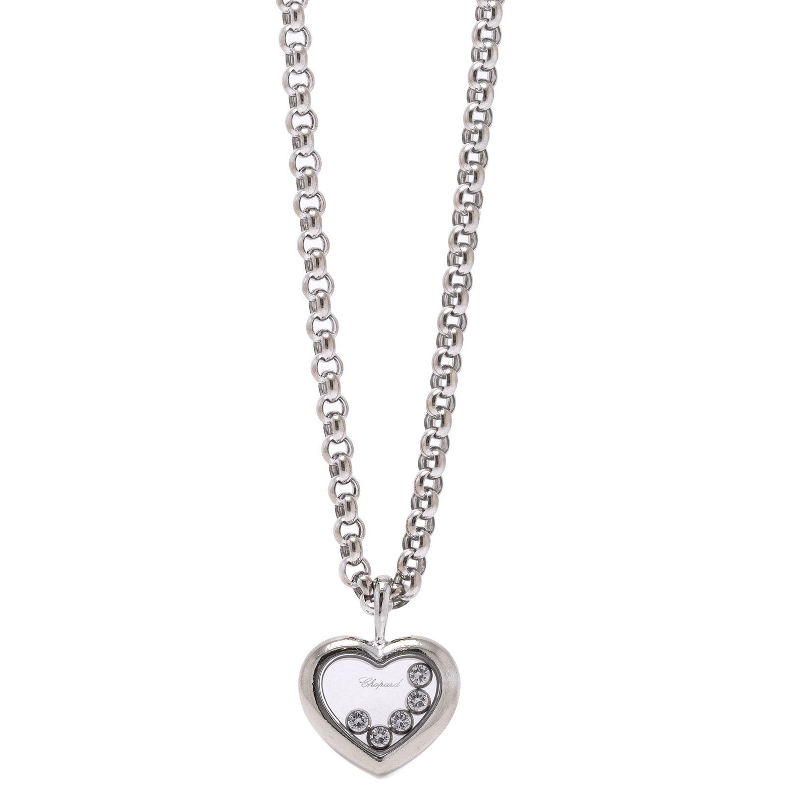 Happy Diamonds 18K White Gold Heart Pendant Necklace