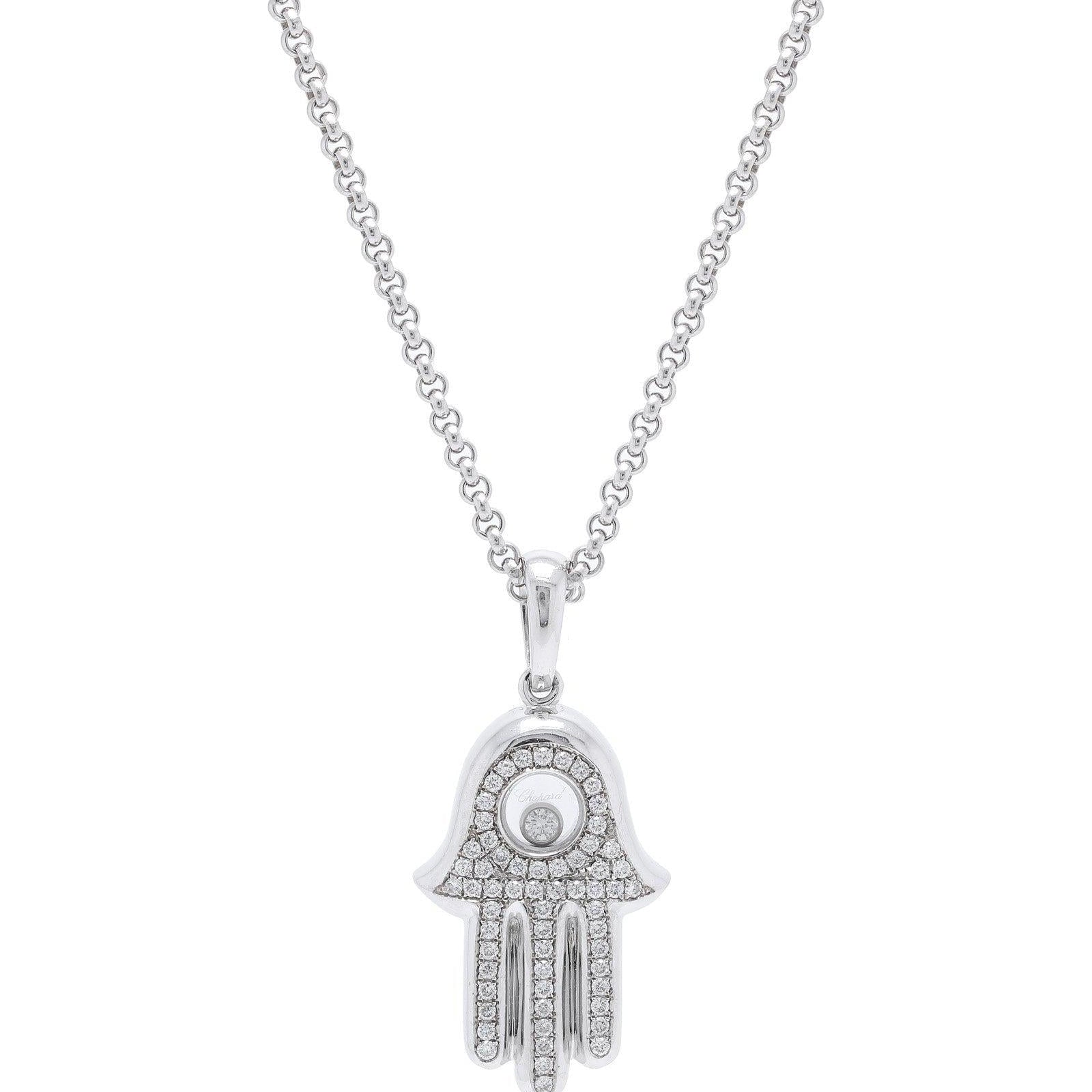 Chopard Happy Diamond Hand of Fatima Pendant Necklace Oliver