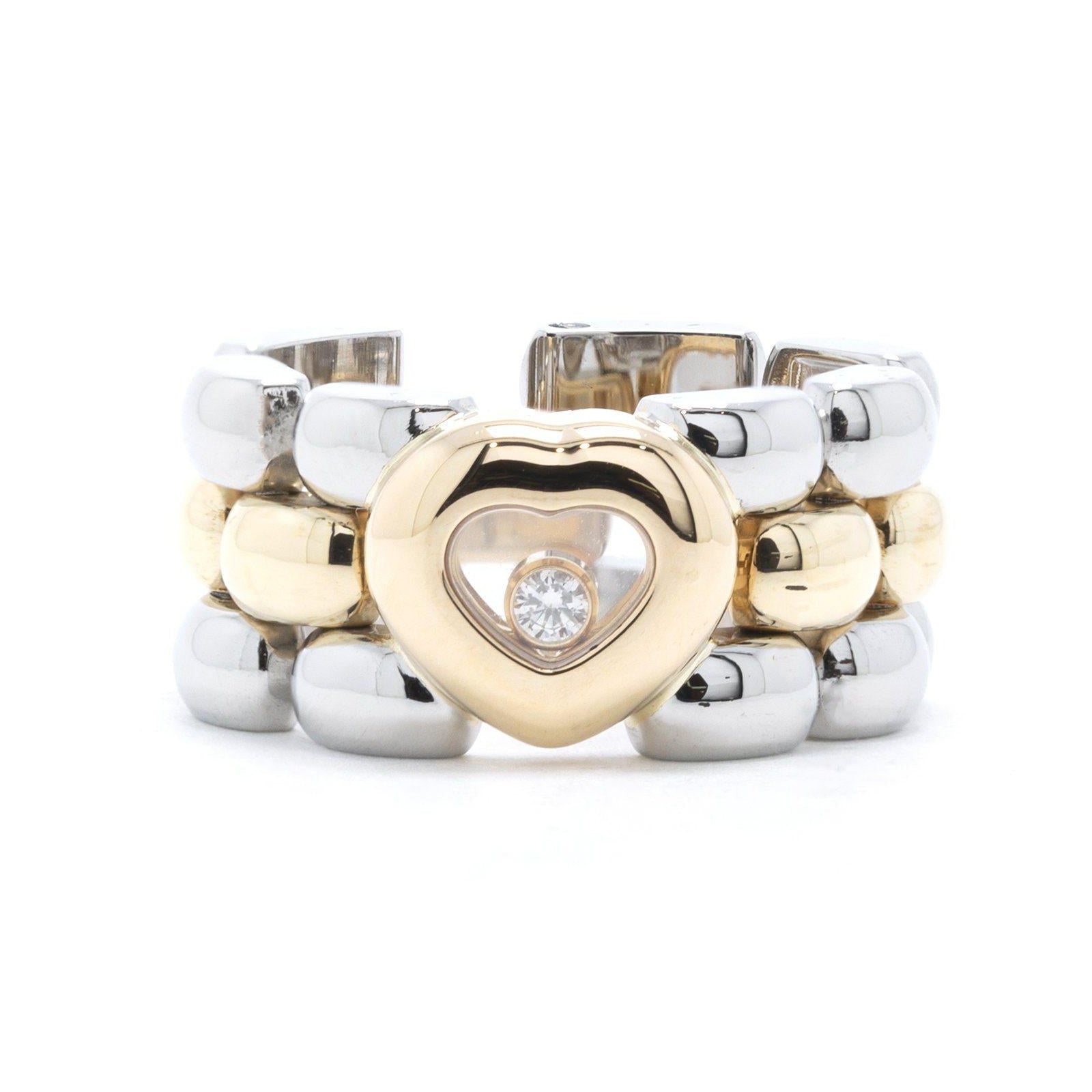 Chopard Two Tone Happy Diamonds Heart Ring