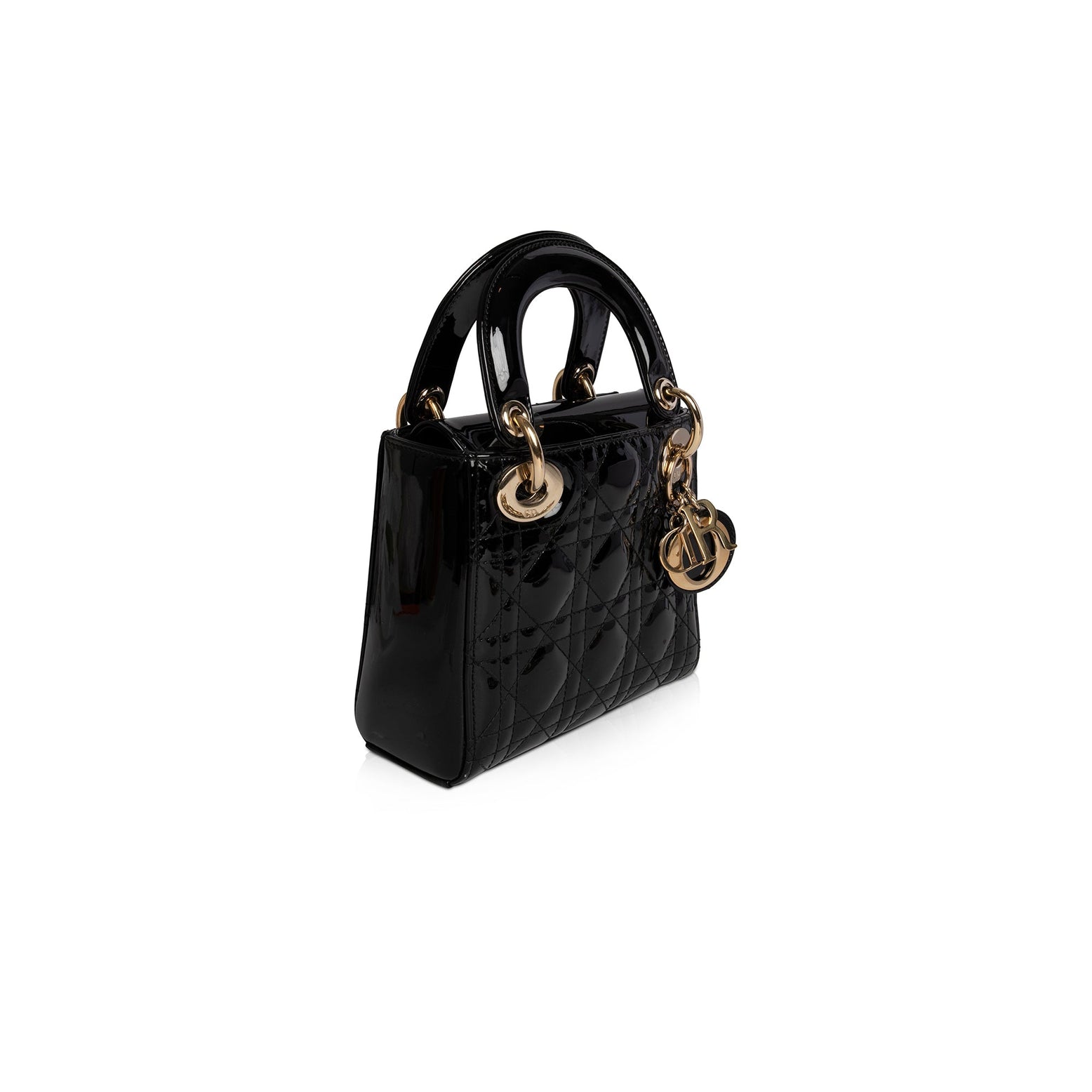 Dior  Mini Lady Dior  Black  Patent  SHW  PreLoved  Bagista