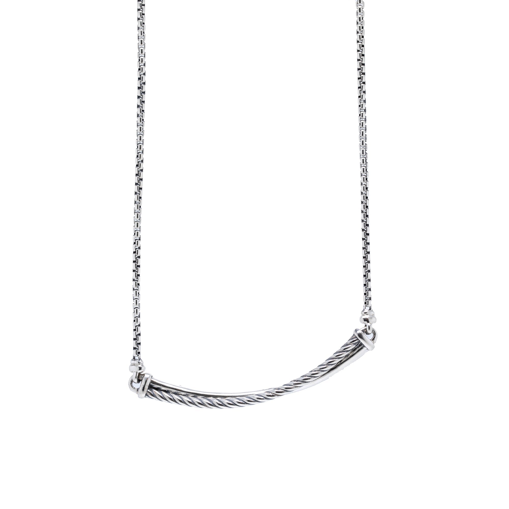DY Madison Three Ring Chain Necklace in Sterling Silver, 3mm | David Yurman