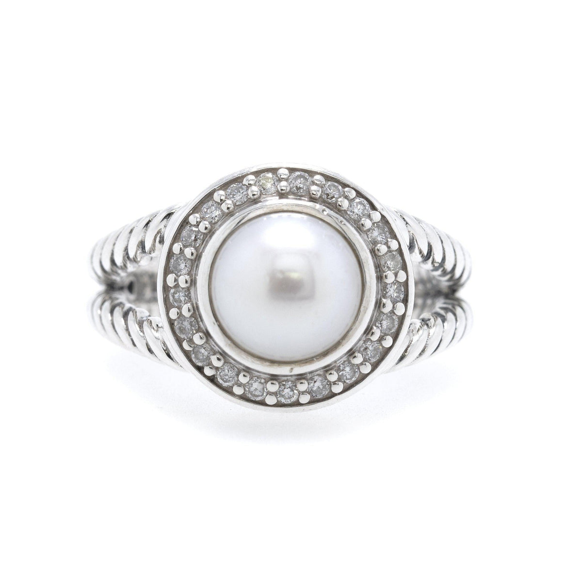 David Yurman Pearl Ring with Diamonds – Oliver Jewellery