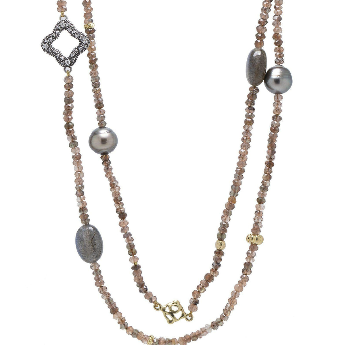 David Yurman Signature Tourmaline Bead Necklace w/ Pearl & Diamonds ...