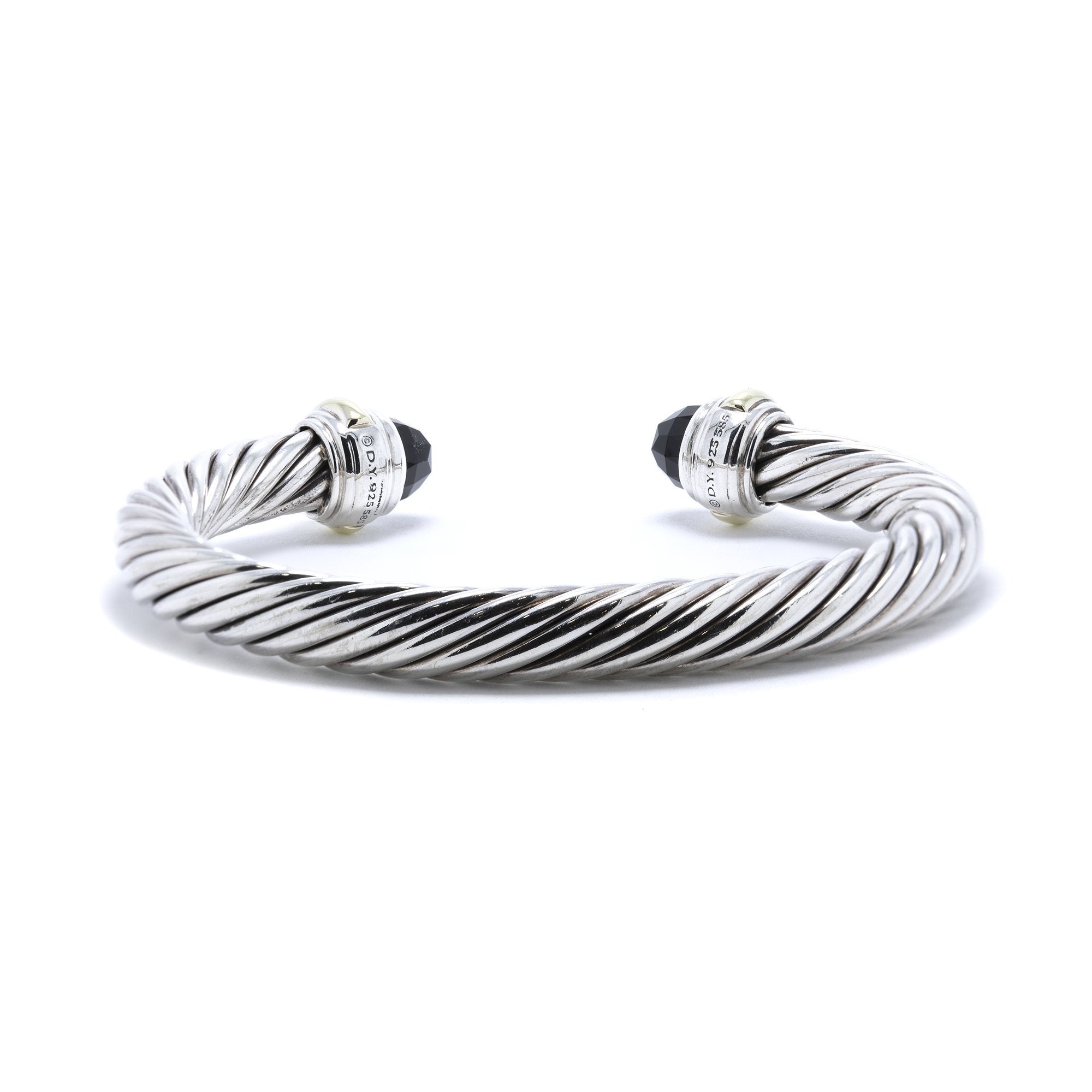 David Yurman Two-Tone Cable Classics Bracelet with Black Onyx – Oliver ...