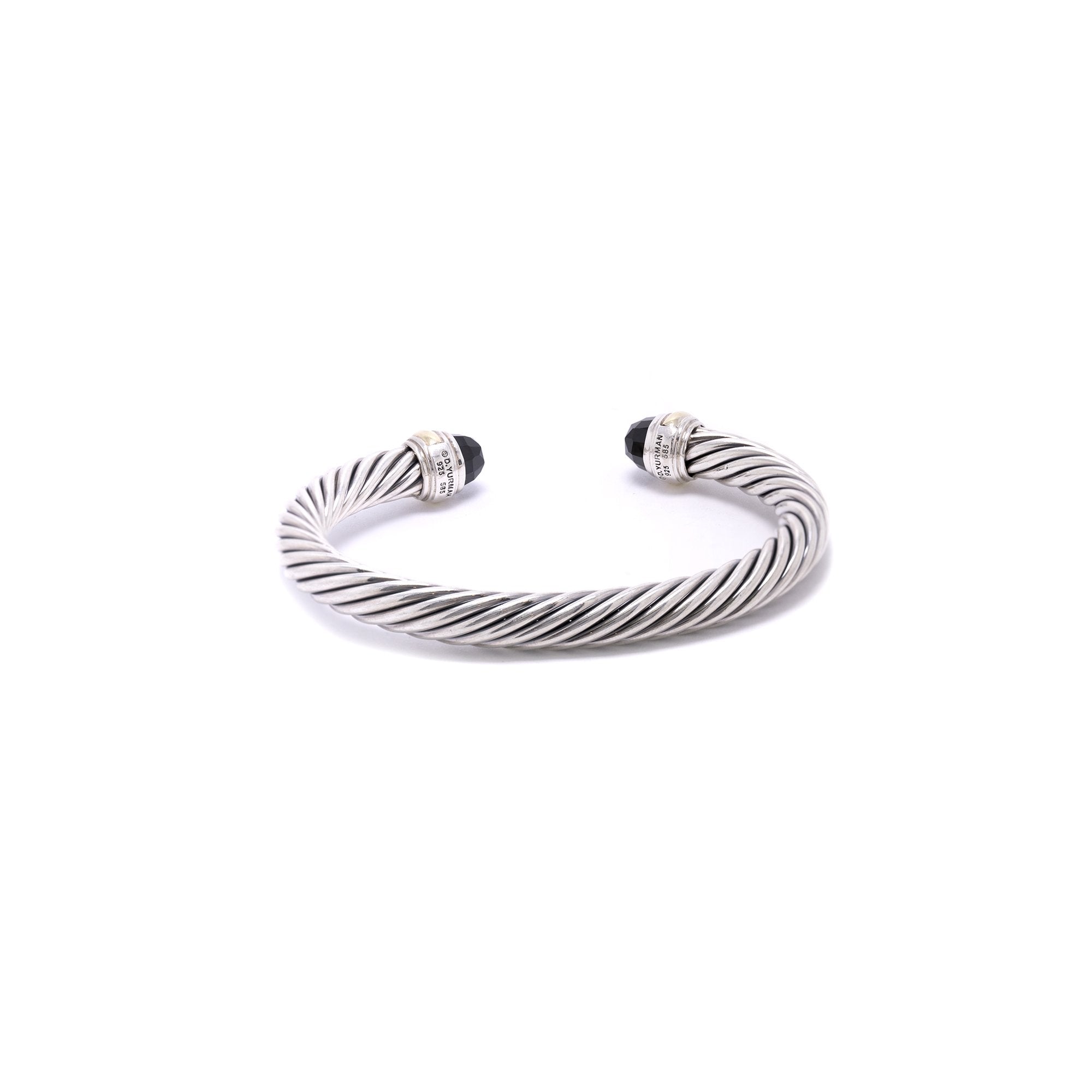 David Yurman Two-Tone Cable Classics Bracelet with Black Onyx – Oliver ...