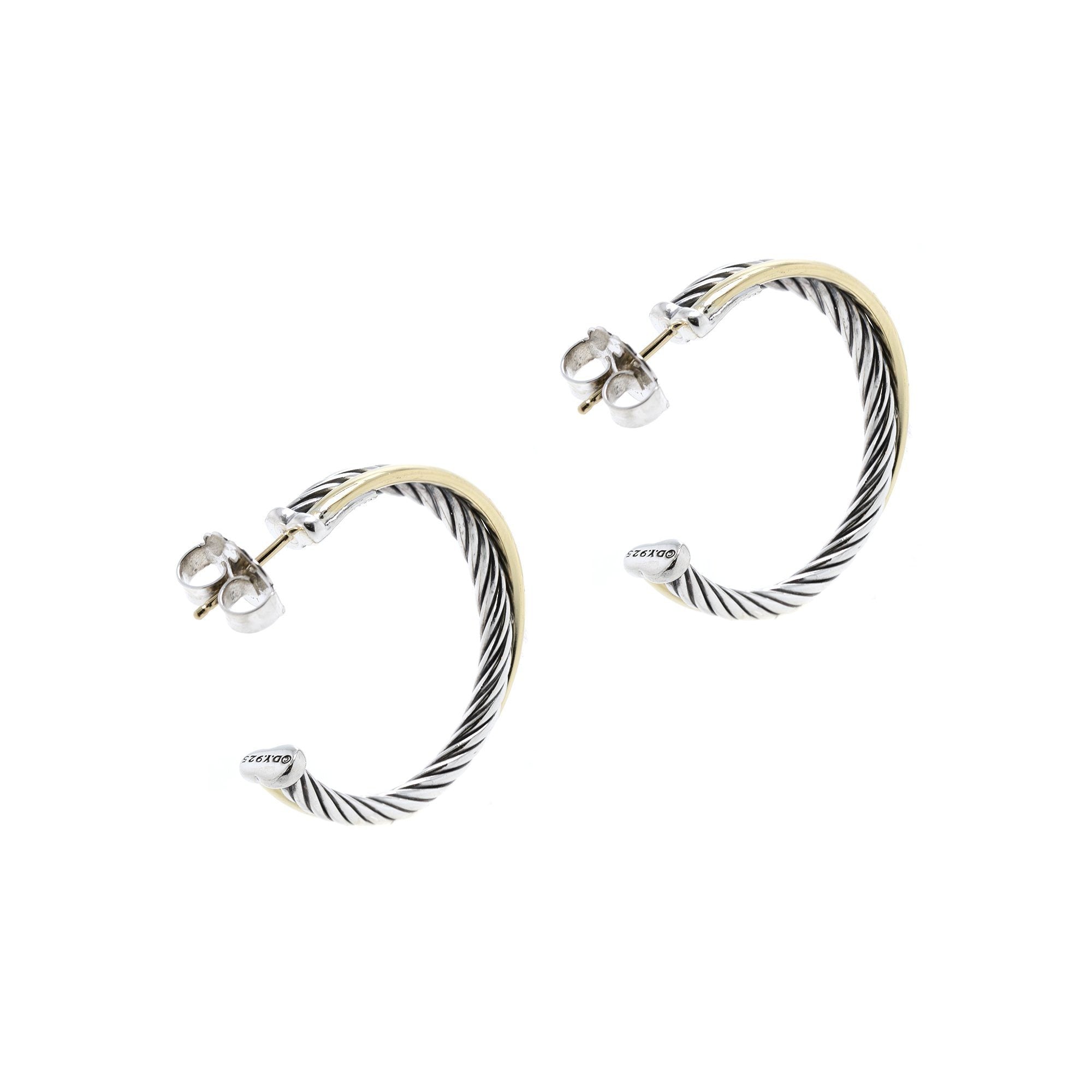 David Yurman Two-Tone Crossover Hoop Earrings – Oliver Jewellery