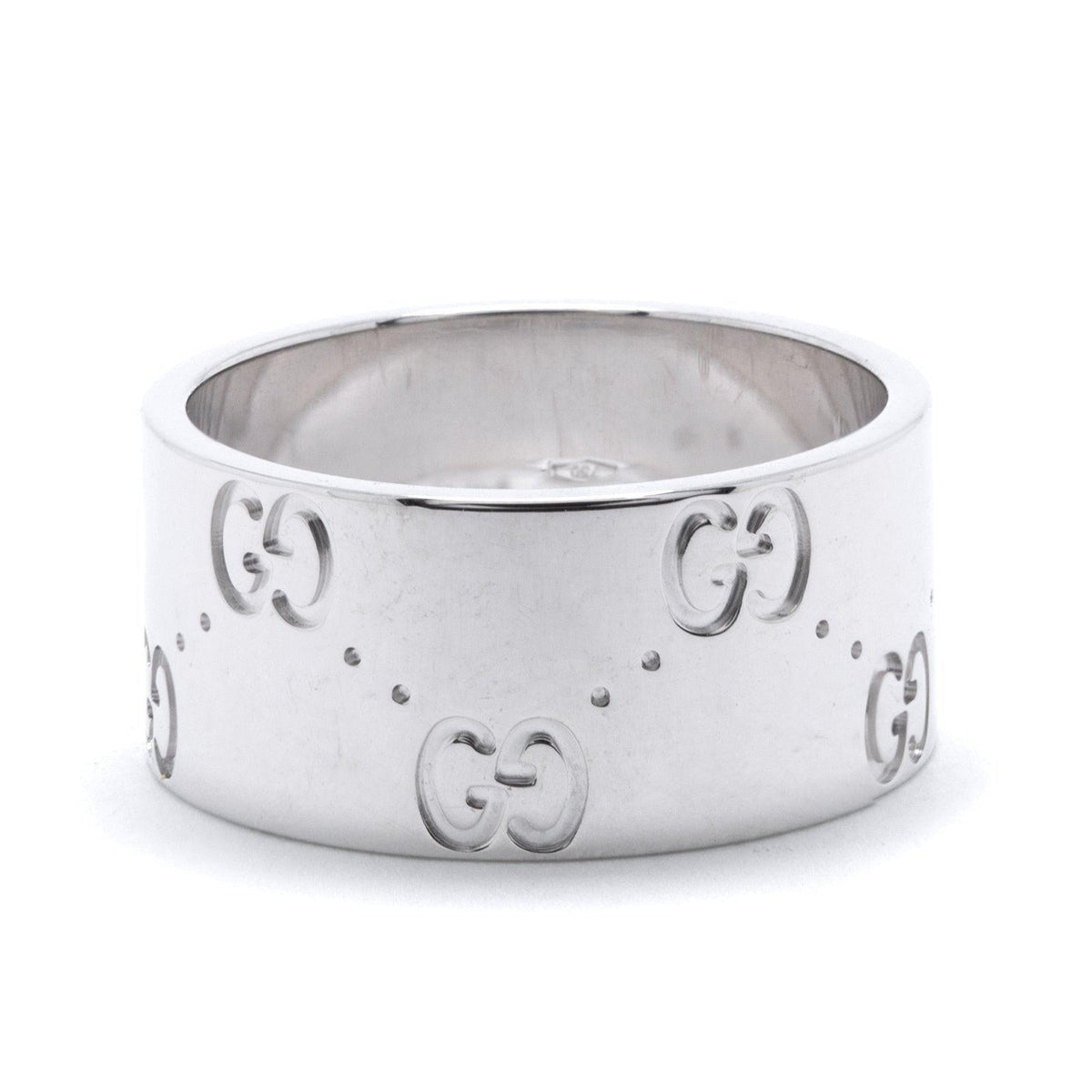 Gucci 18k White Gold Icon Wide Band Ring – Oliver Jewellery