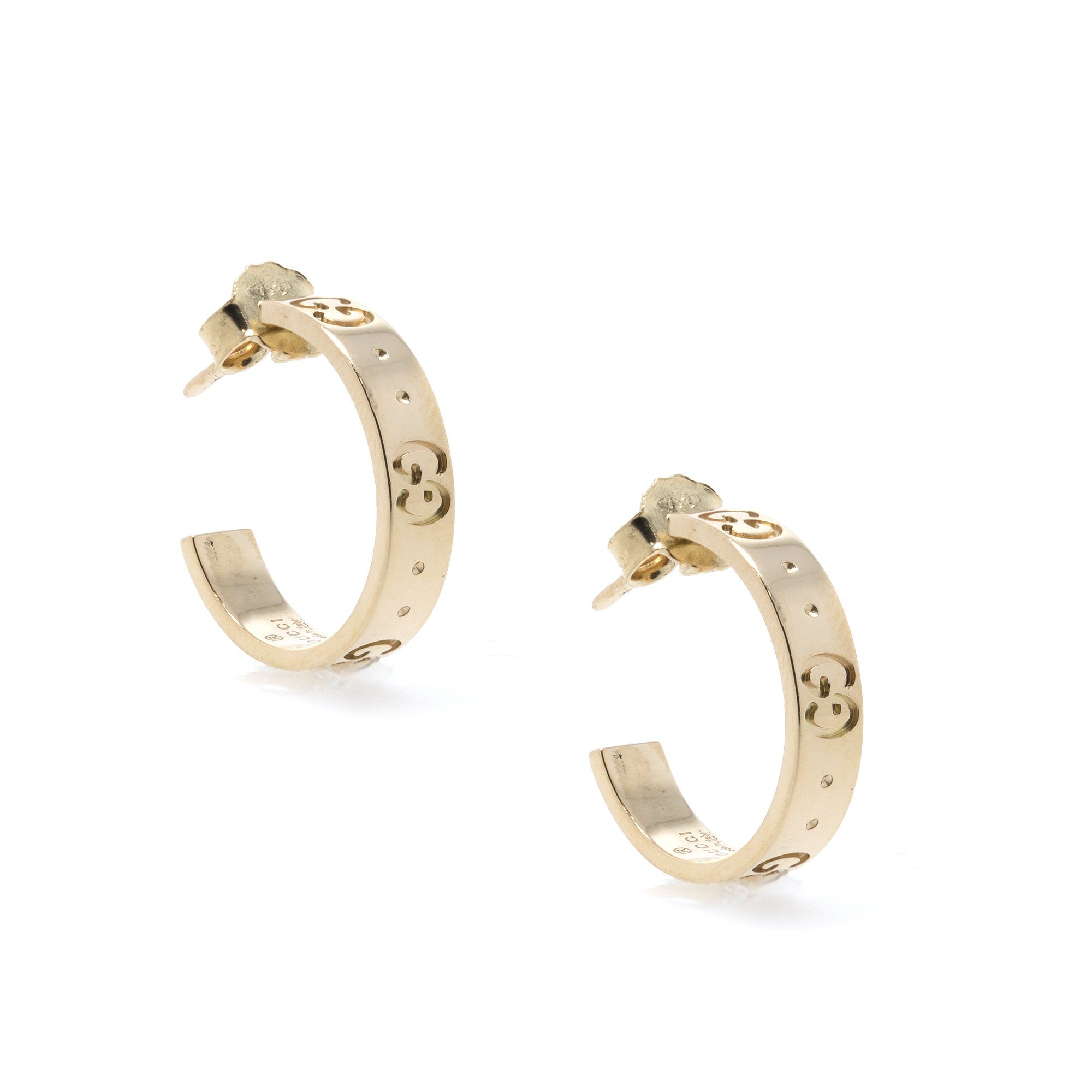 Gucci 18k Yellow Gold Icon Hoop Earrings – Oliver Jewellery