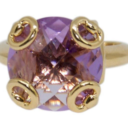 Gucci Amethyst Horsebit Cocktail Ring