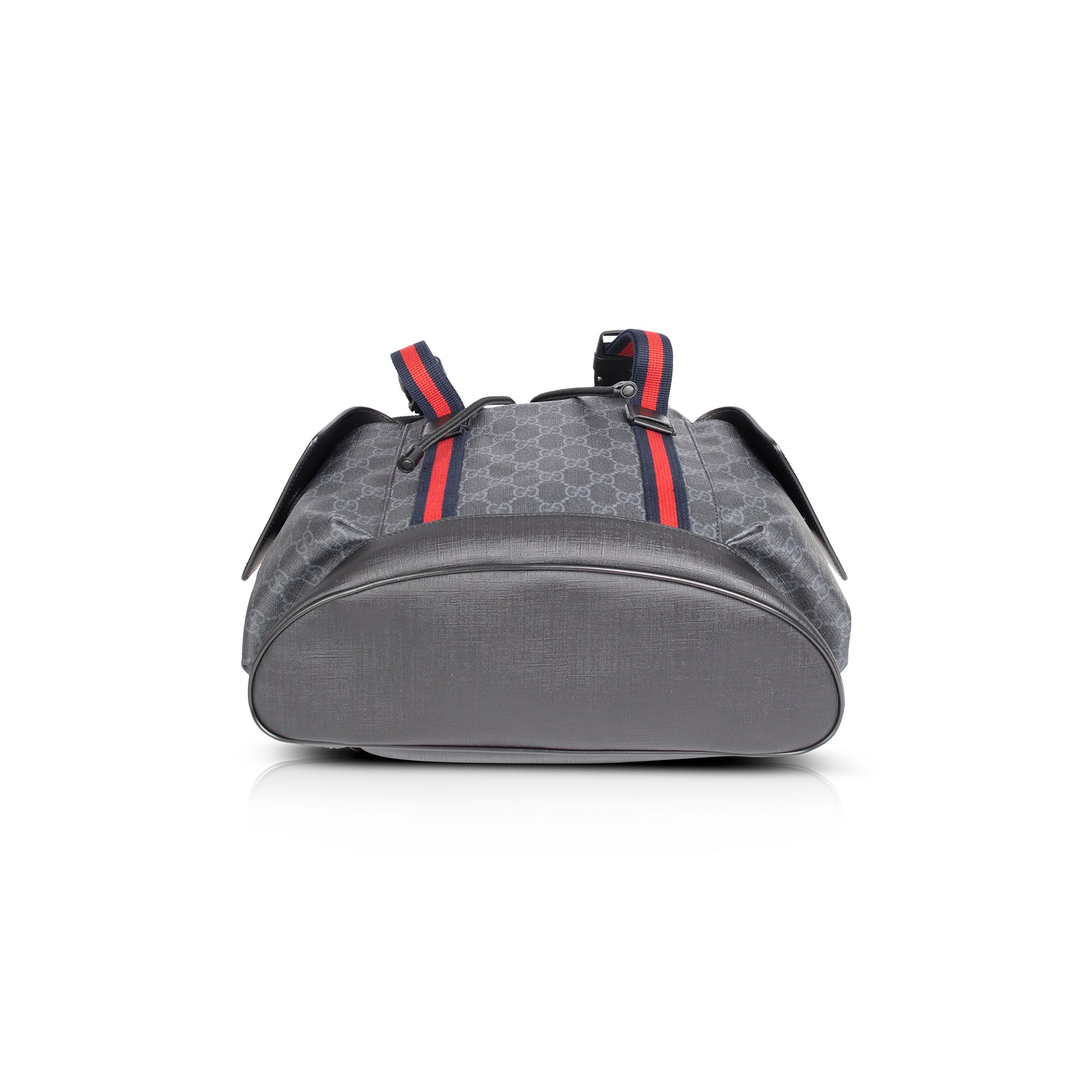 Gucci Soft Backpack GG Supreme Blue/Red Web Black/Grey in Coated  Microfiber/Leather with Silver-tone - US