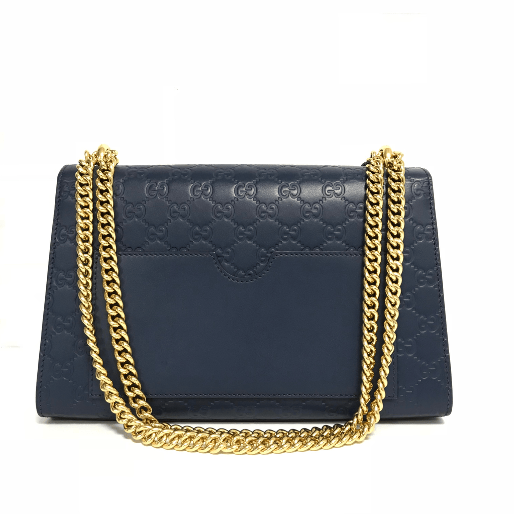 Gucci medium padlock outlet signature leather shoulder bag