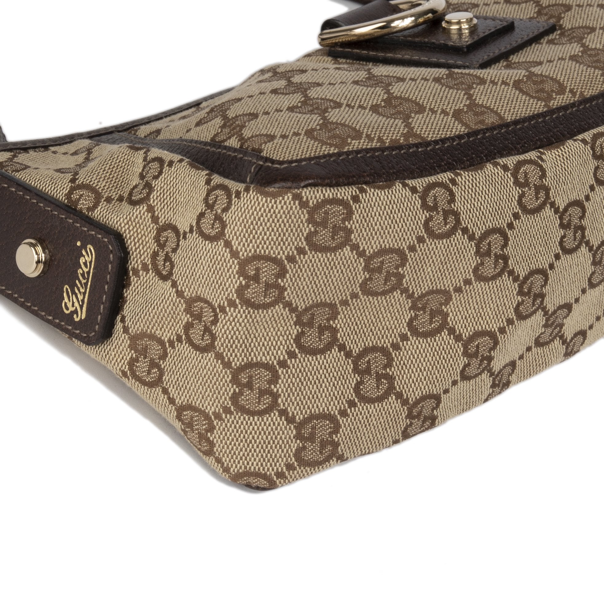 Gucci Bag Brown Gucci Monogram Abbey D-ring Pochette Gold 