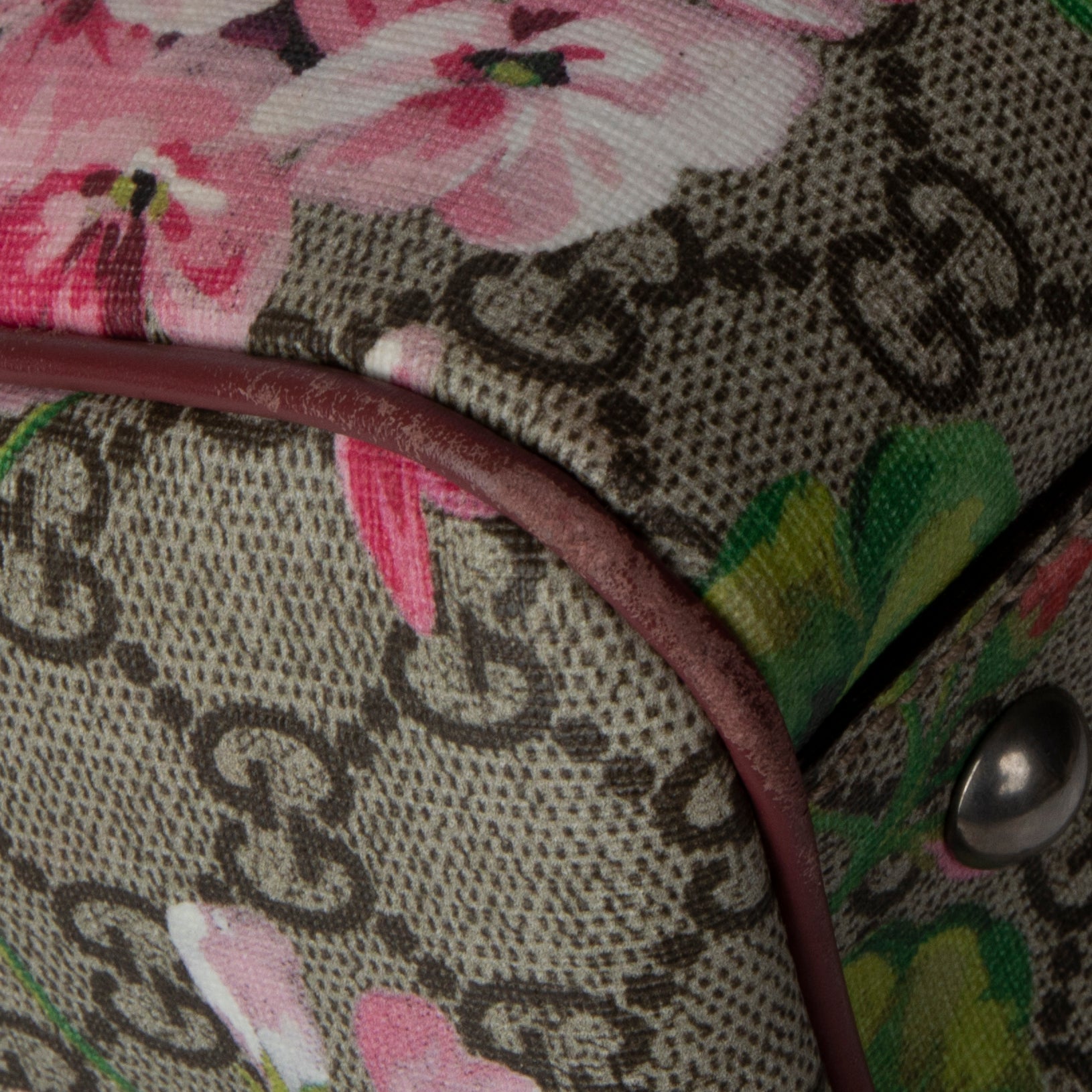 Gucci Pink GG Blooms Supreme Canvas Boston Bag Small